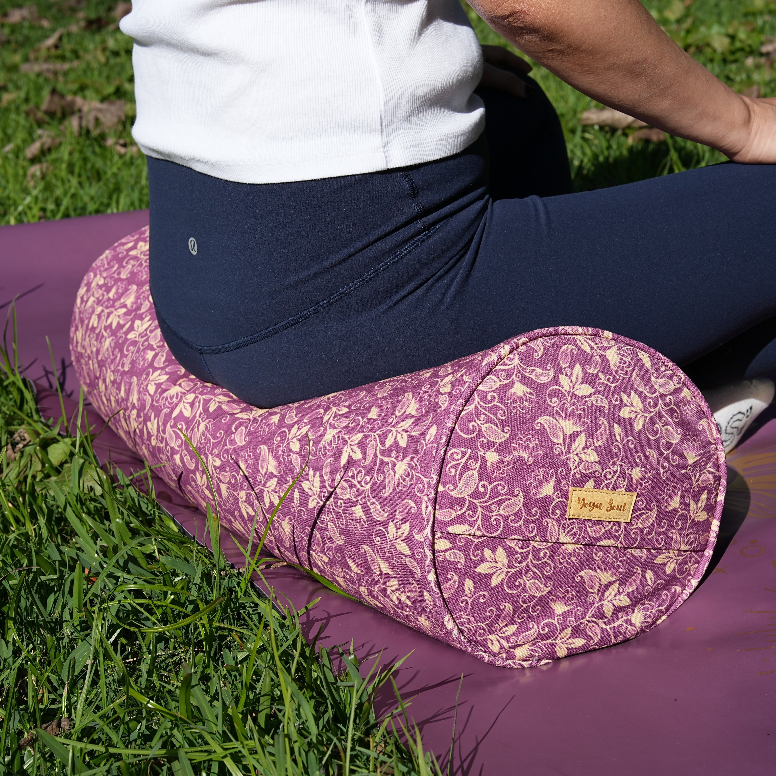 Round Yoga Bolster | Shanti Lotus| Amethyst