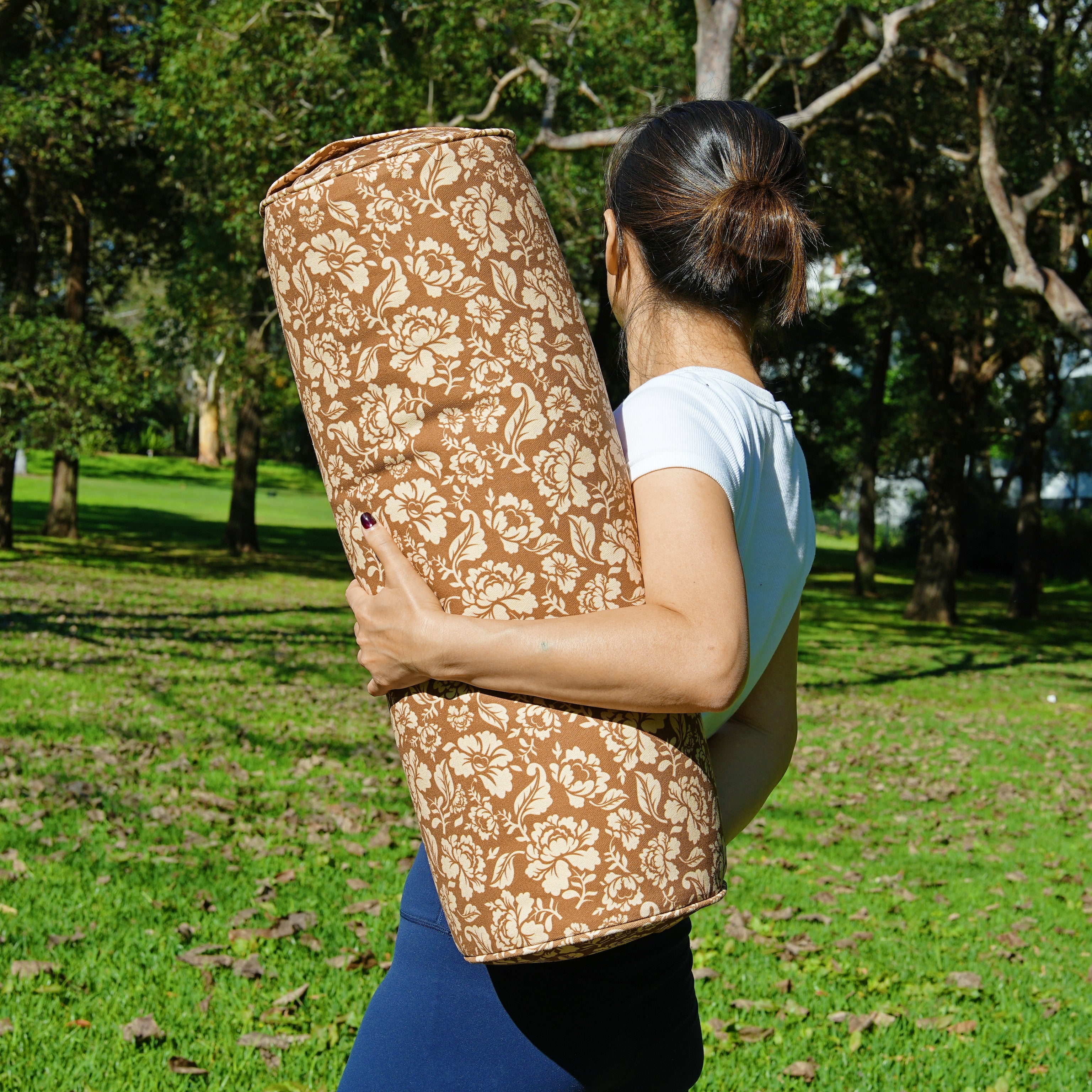 Round Yoga Bolster | Ananda Rose | Caramel