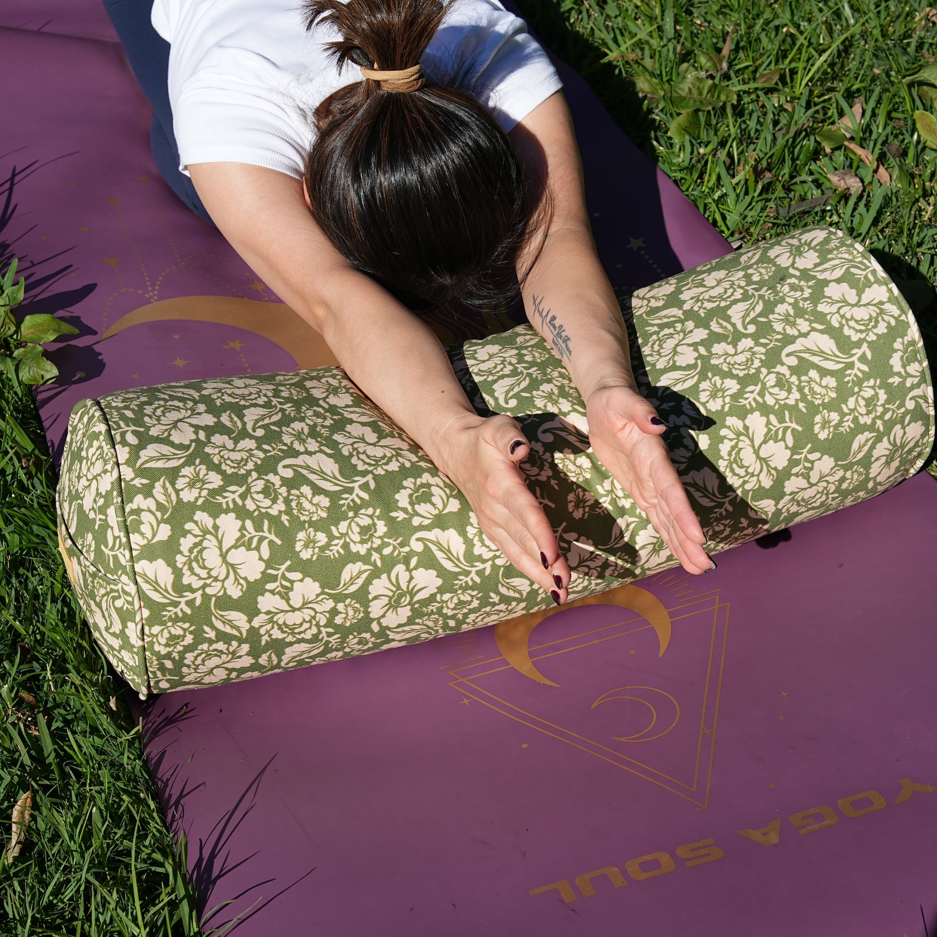 Round Yoga Bolster | Ananda Rose | Olive