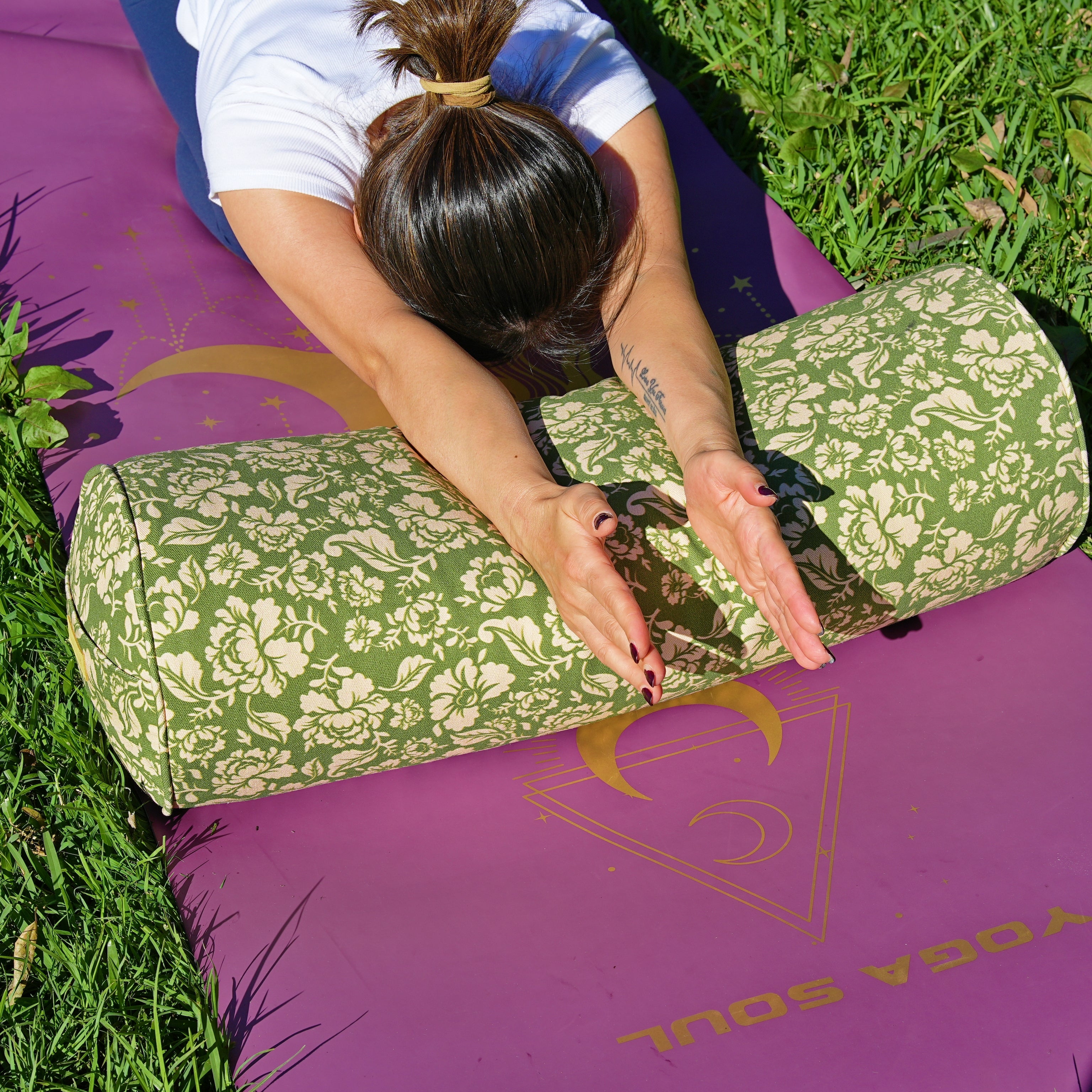 Round Yoga Bolster | Ananda Rose | Olive