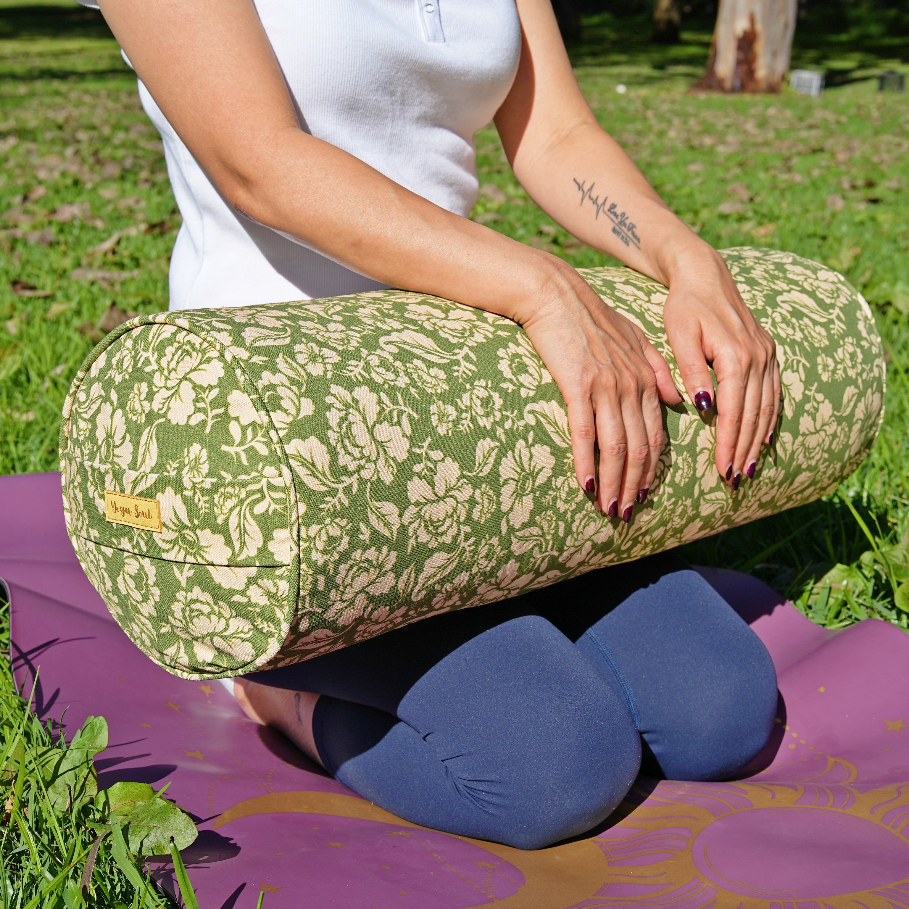 Round Yoga Bolster | Ananda Rose | Olive