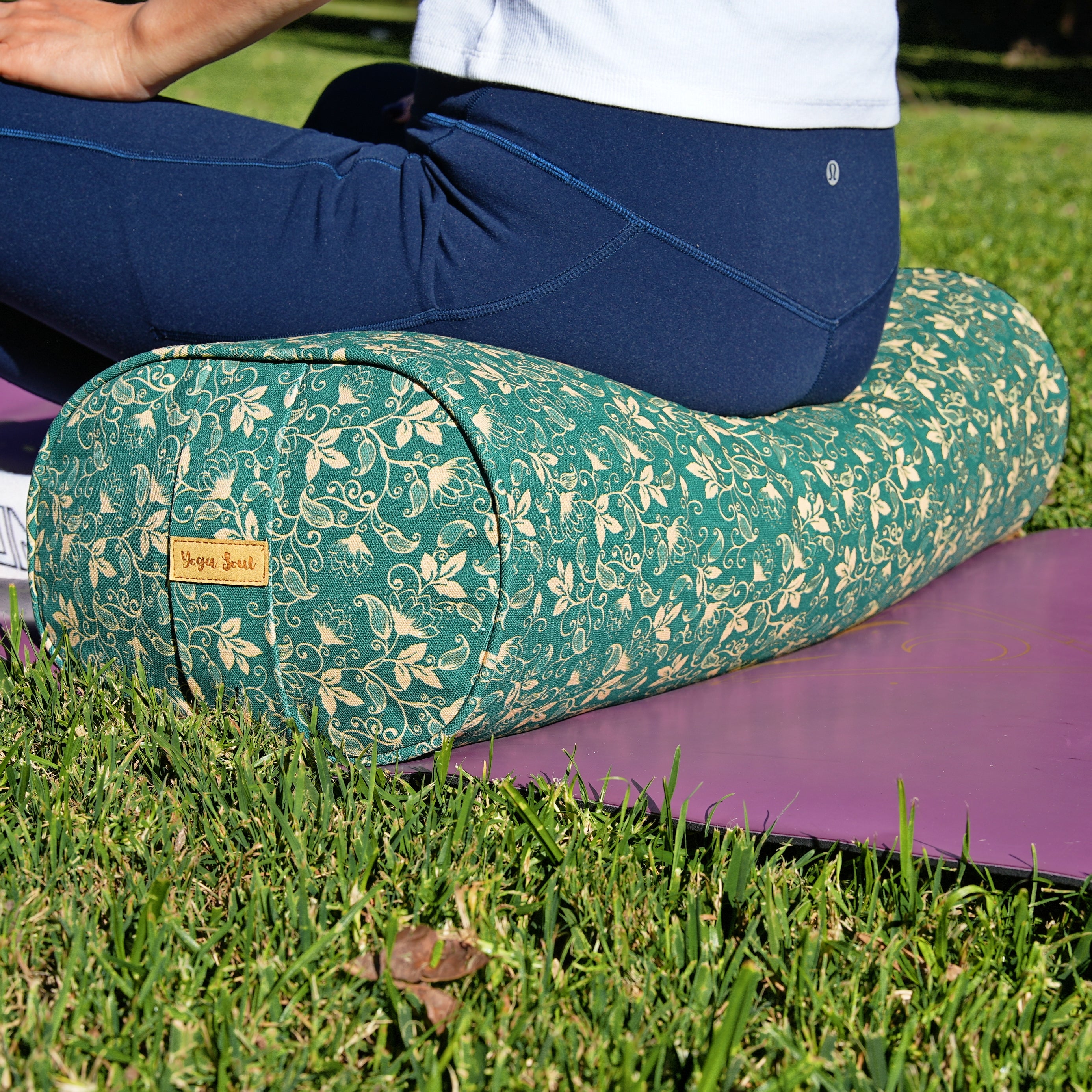 Oval Yoga Bolster | Shanti Lotus | Trekking Green