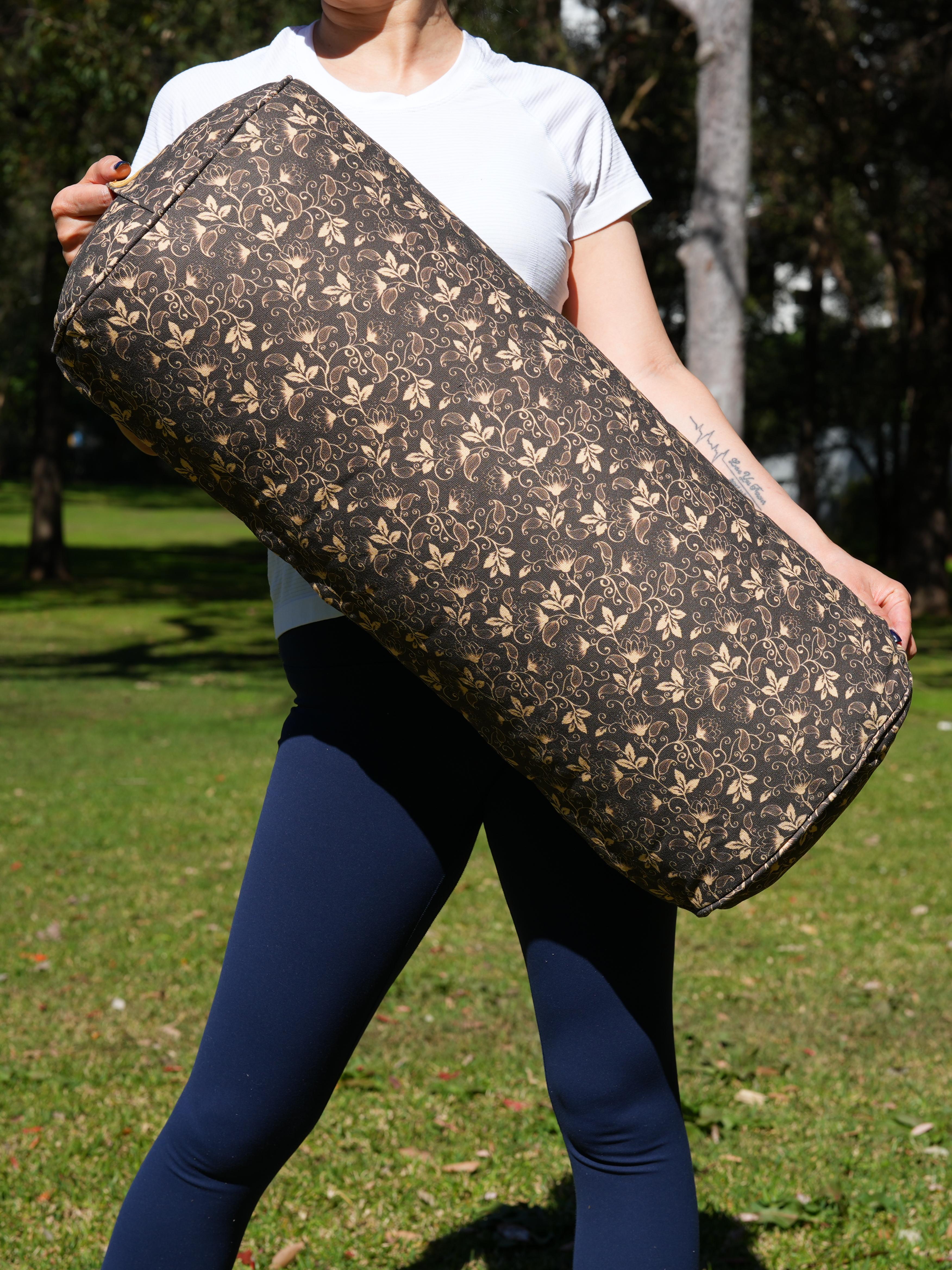 Oval Yoga Bolster | Water Lily| Coffee