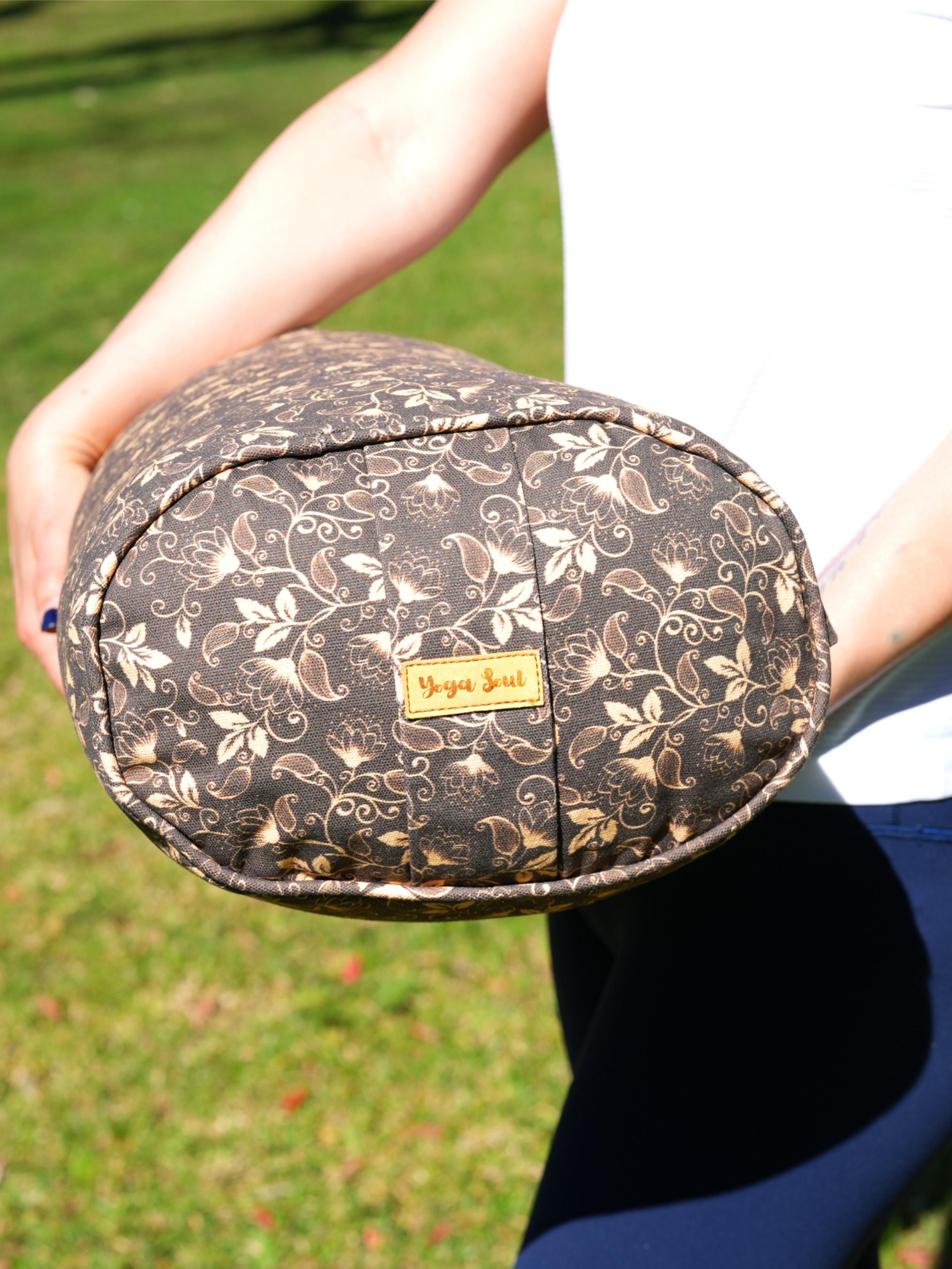 Oval Yoga Bolster | Water Lily| Coffee