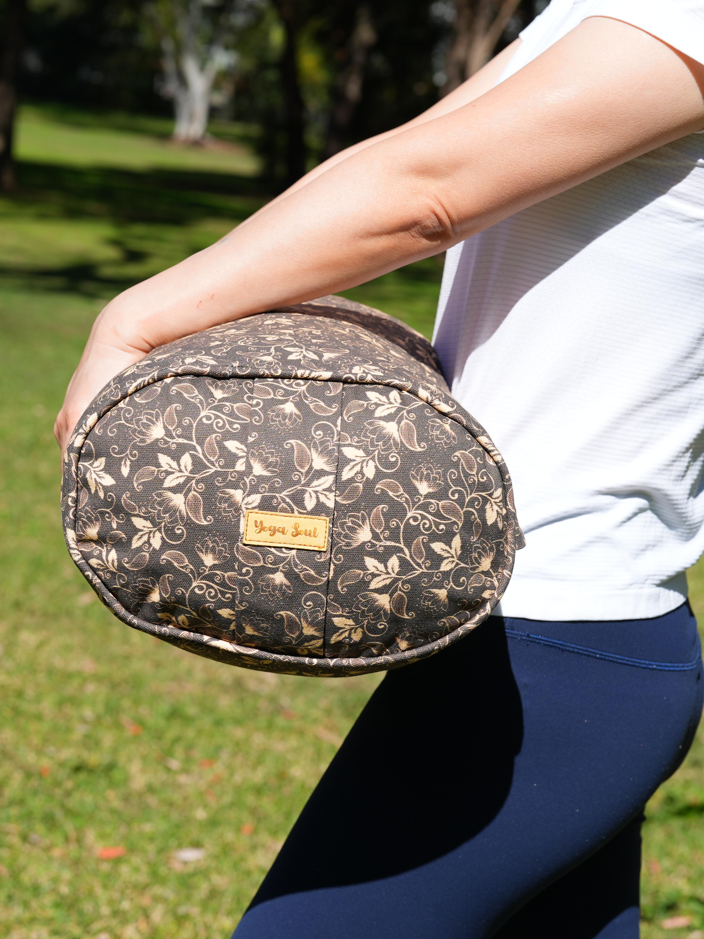 Oval Yoga Bolster | Water Lily| Coffee