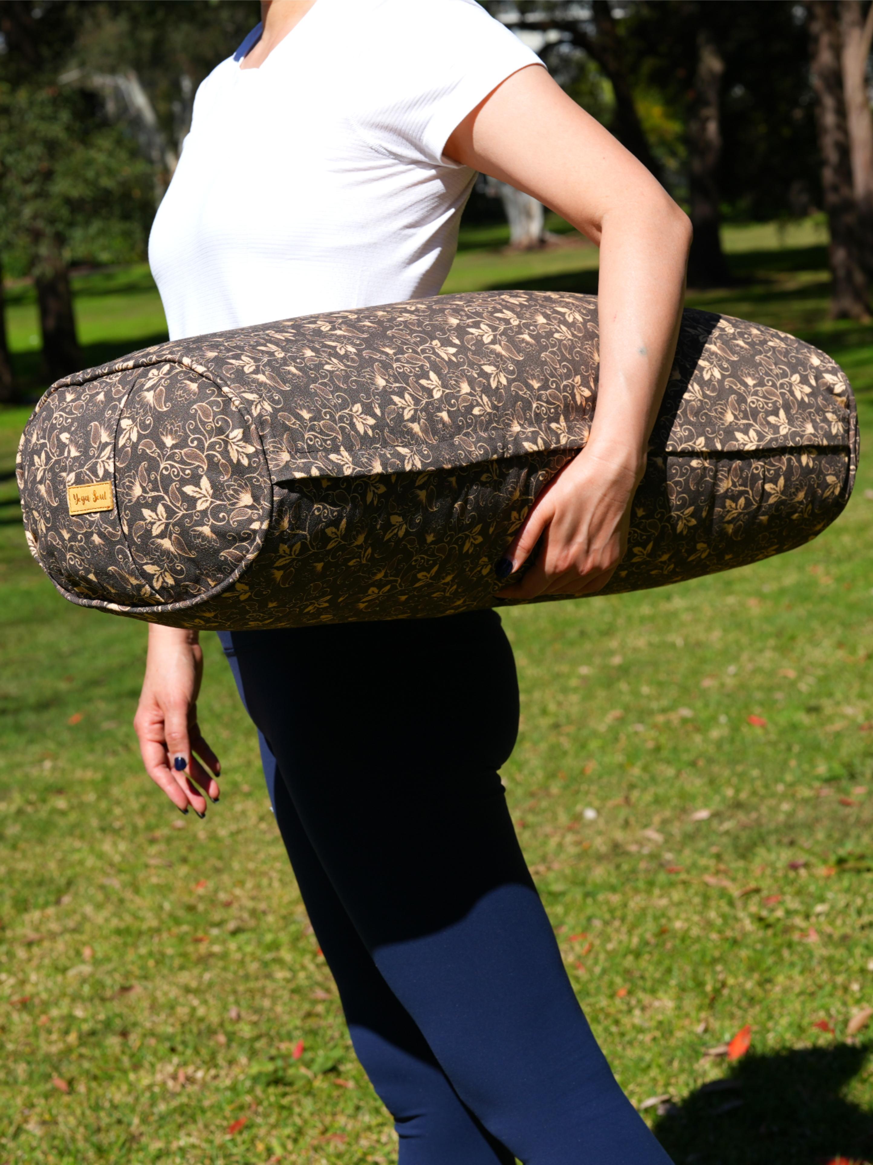 Oval Yoga Bolster | Water Lily| Coffee