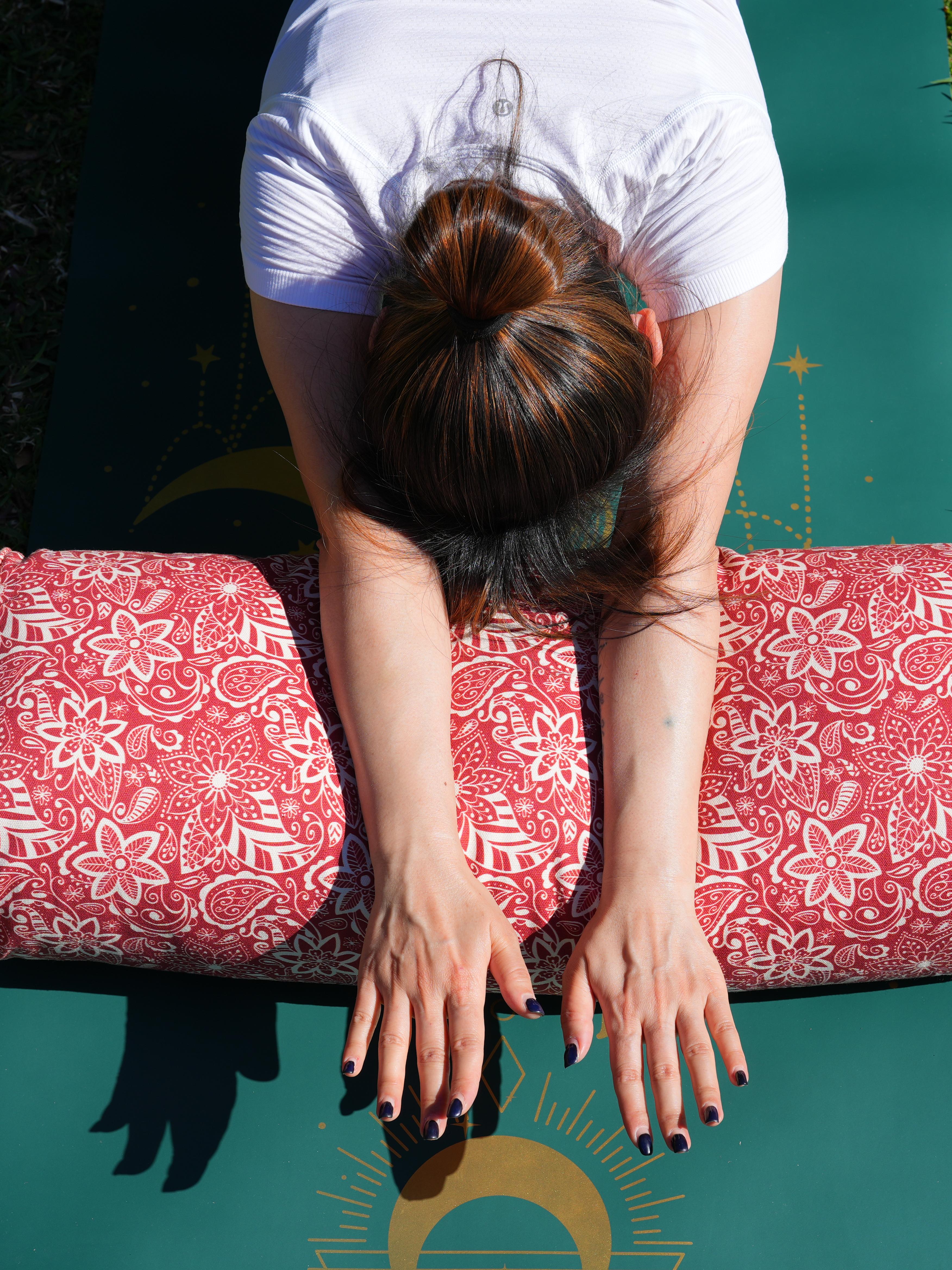 Oval Yoga Bolster | StarFlower| Aura Red