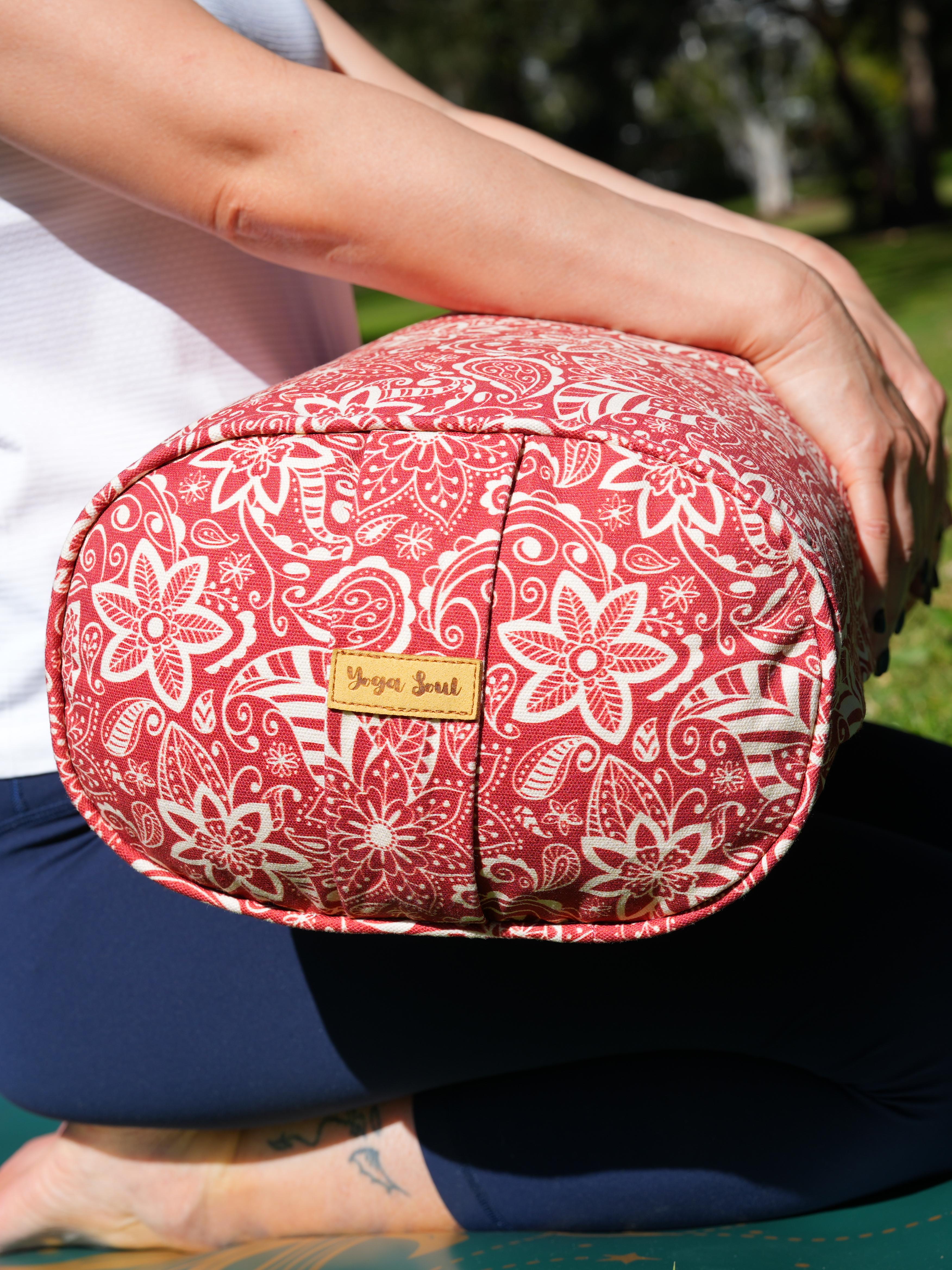 Oval Yoga Bolster | StarFlower| Aura Red