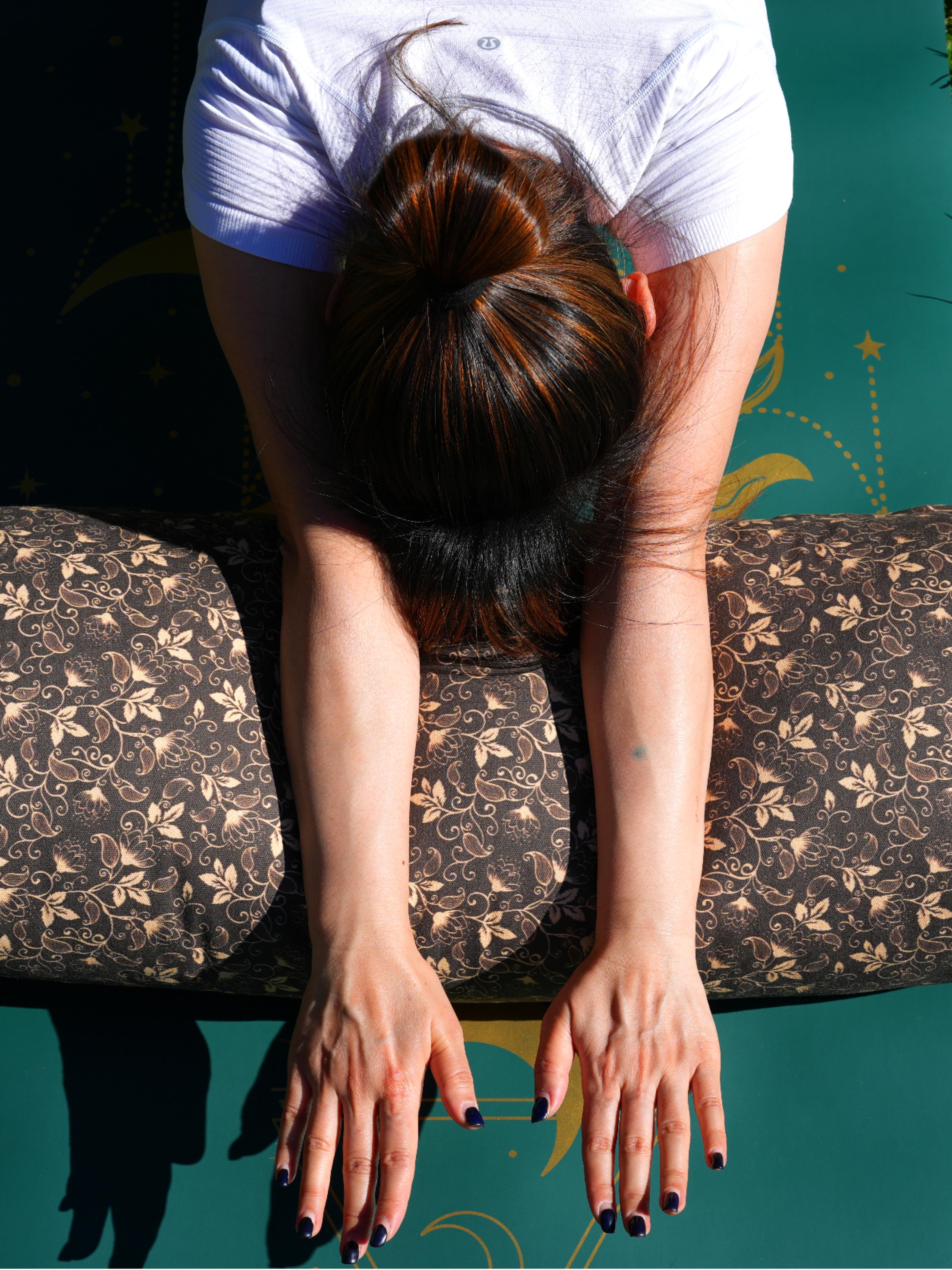 Oval Yoga Bolster | Water Lily| Coffee