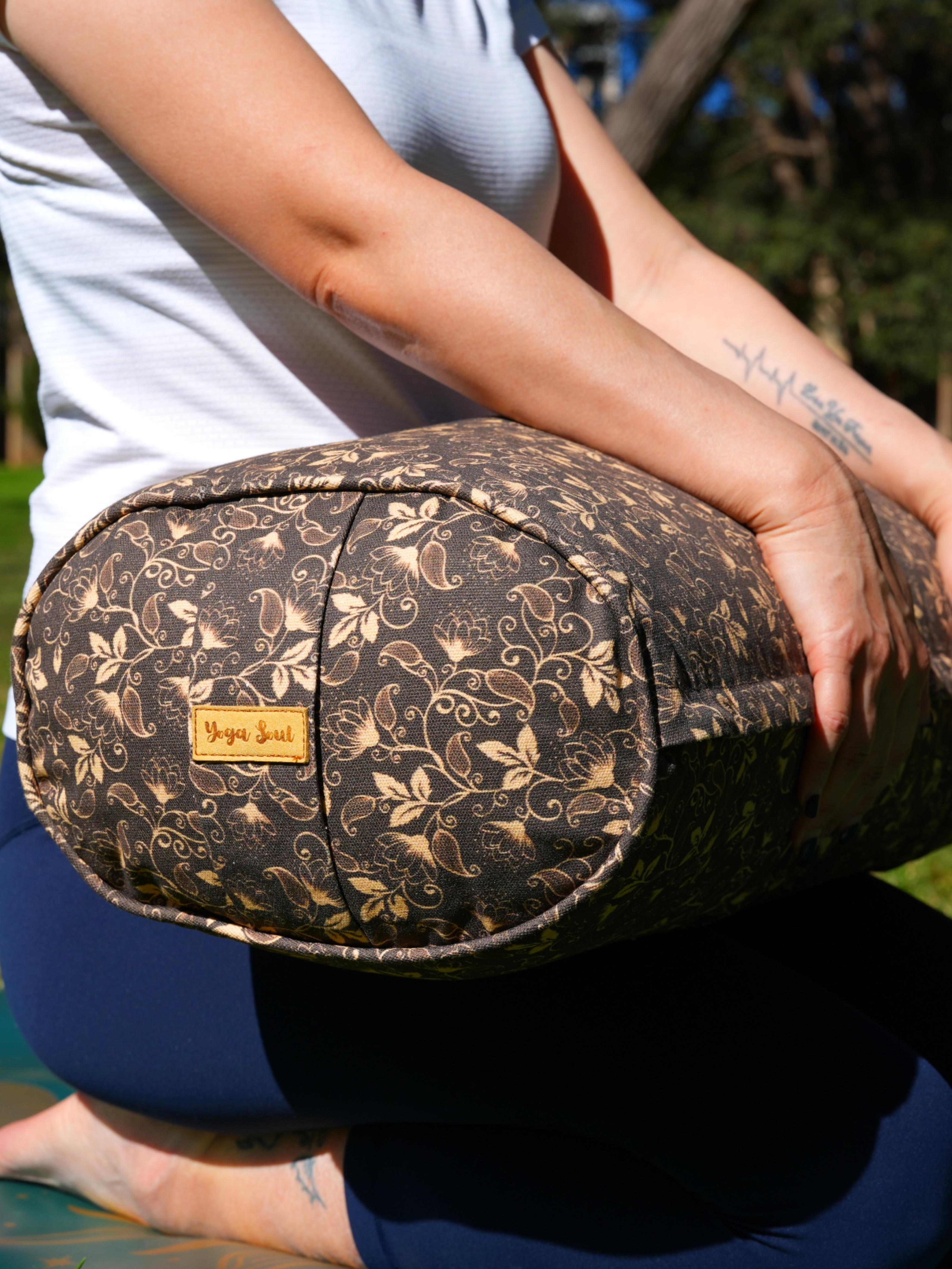 Oval Yoga Bolster | Water Lily| Coffee