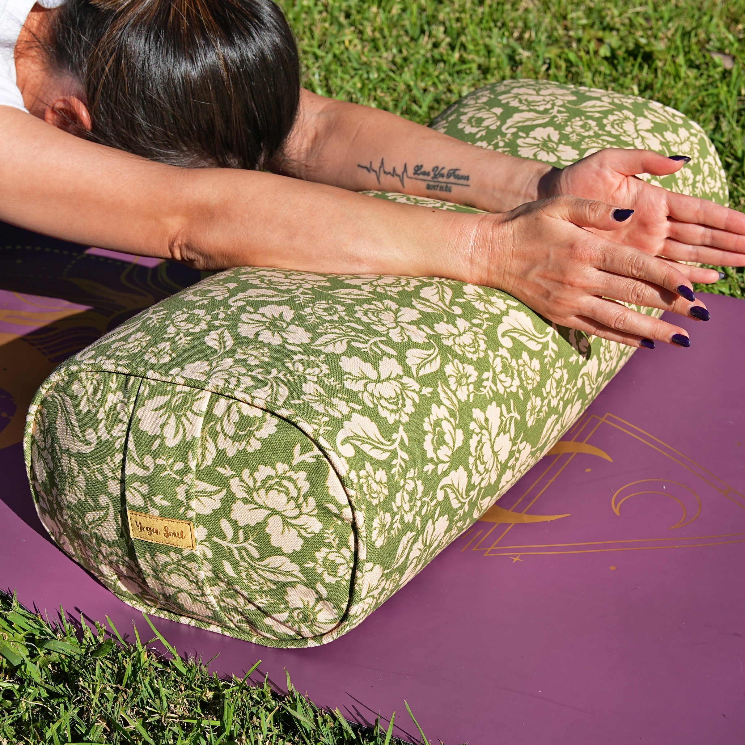 Oval Yoga Bolster | Ananda Rose | Olive