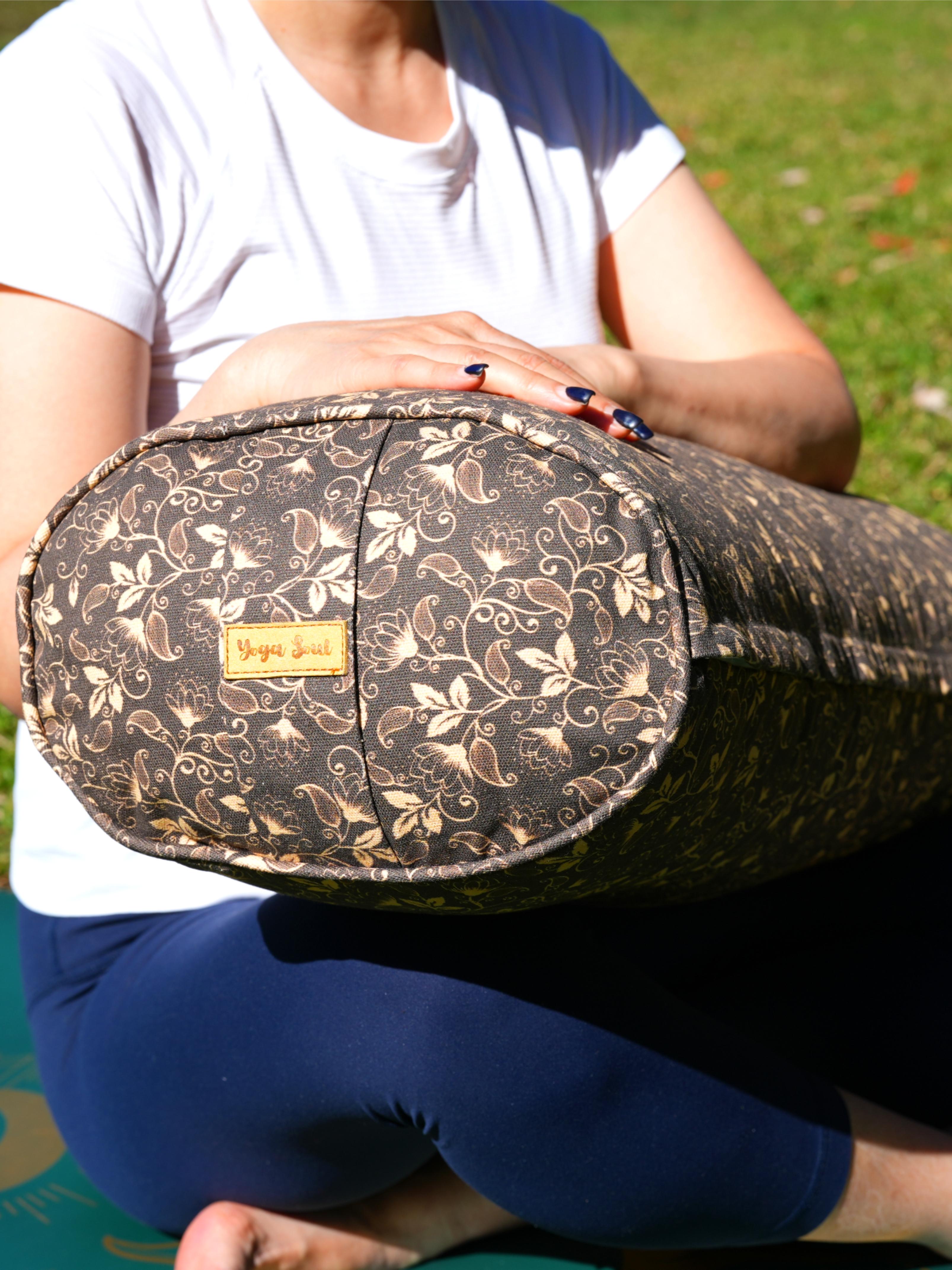Oval Yoga Bolster | Water Lily| Coffee