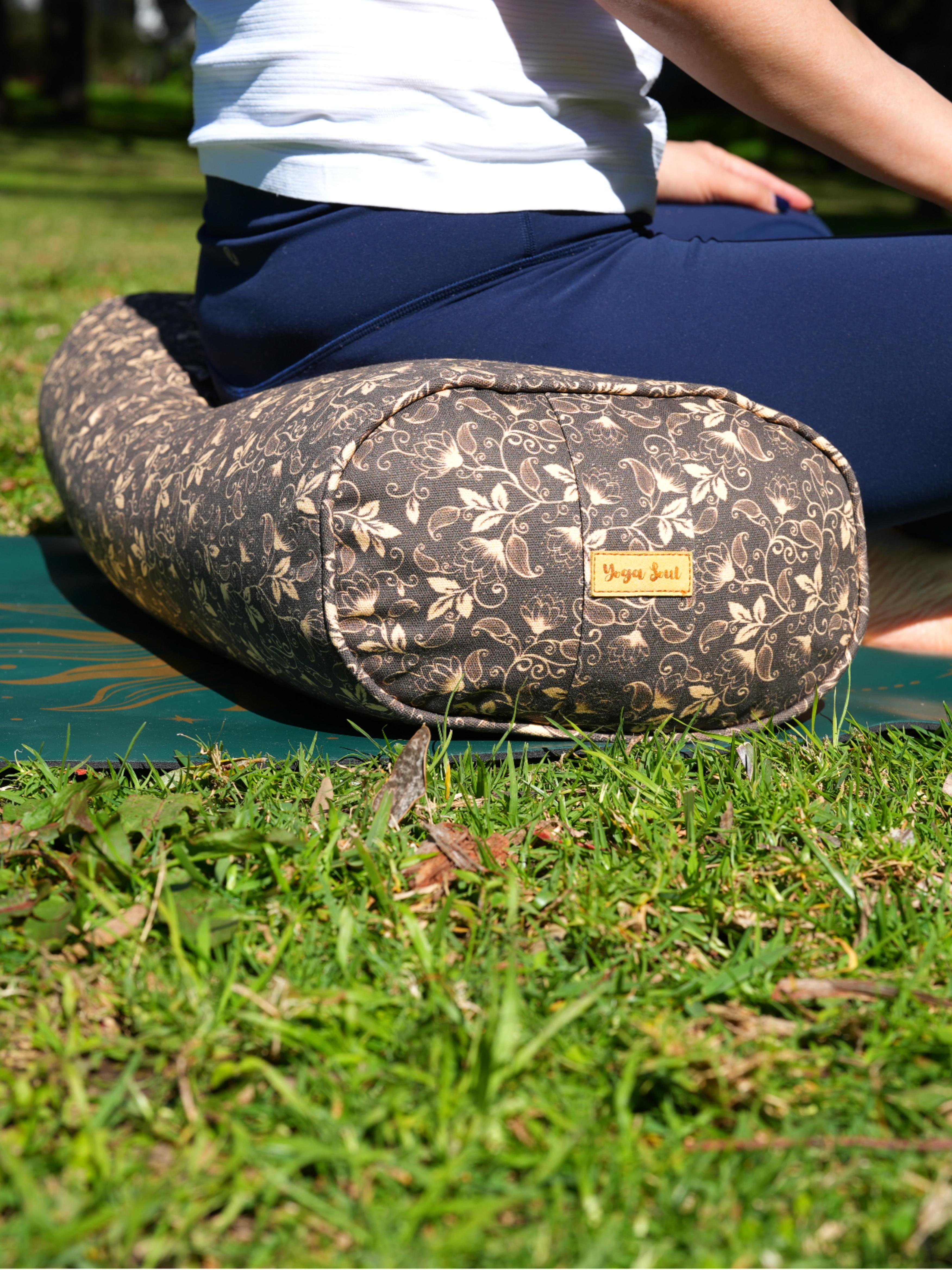 Oval Yoga Bolster | Water Lily| Coffee