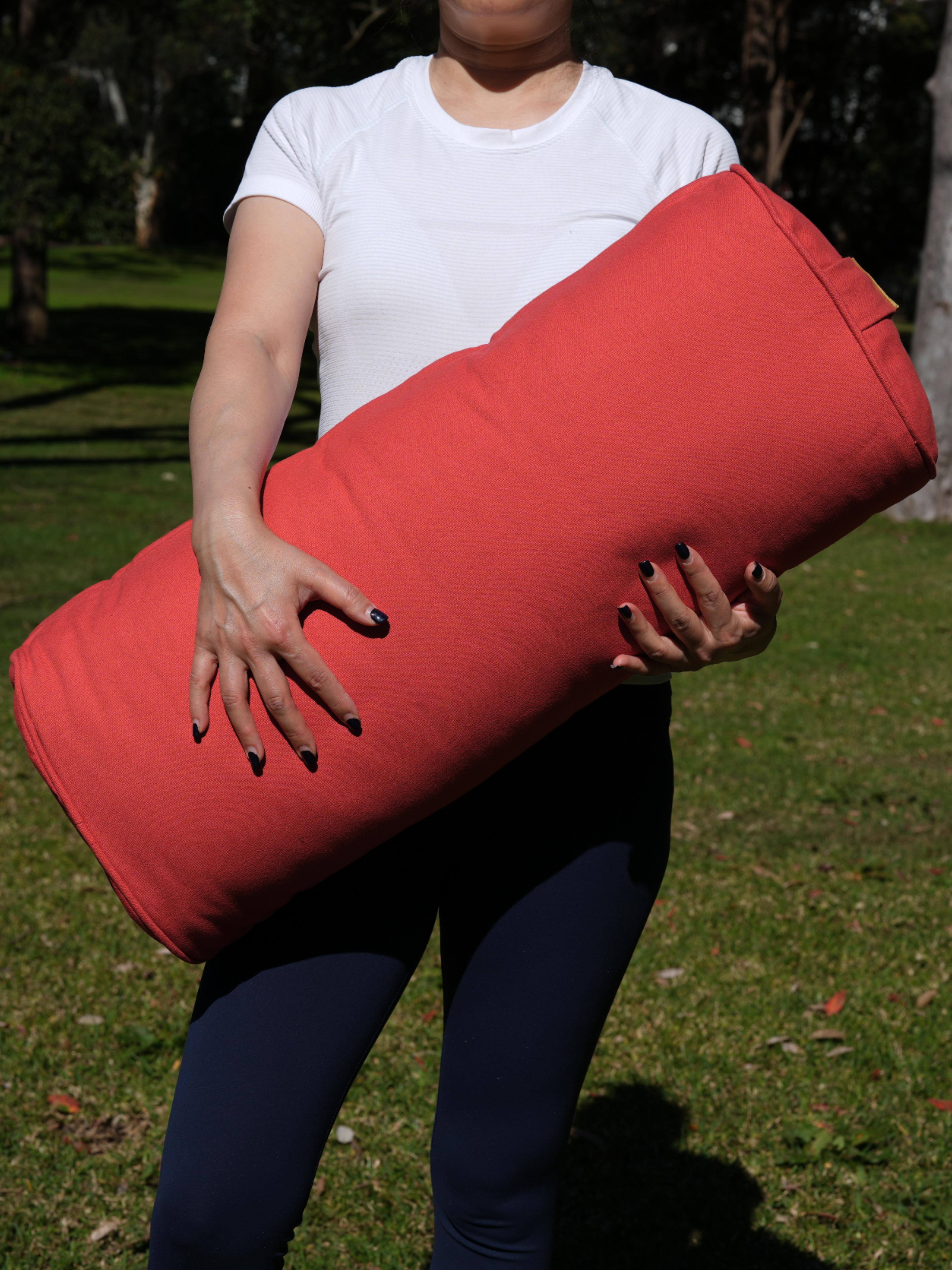 Oval Yoga Bolster | Pure | Red Orange