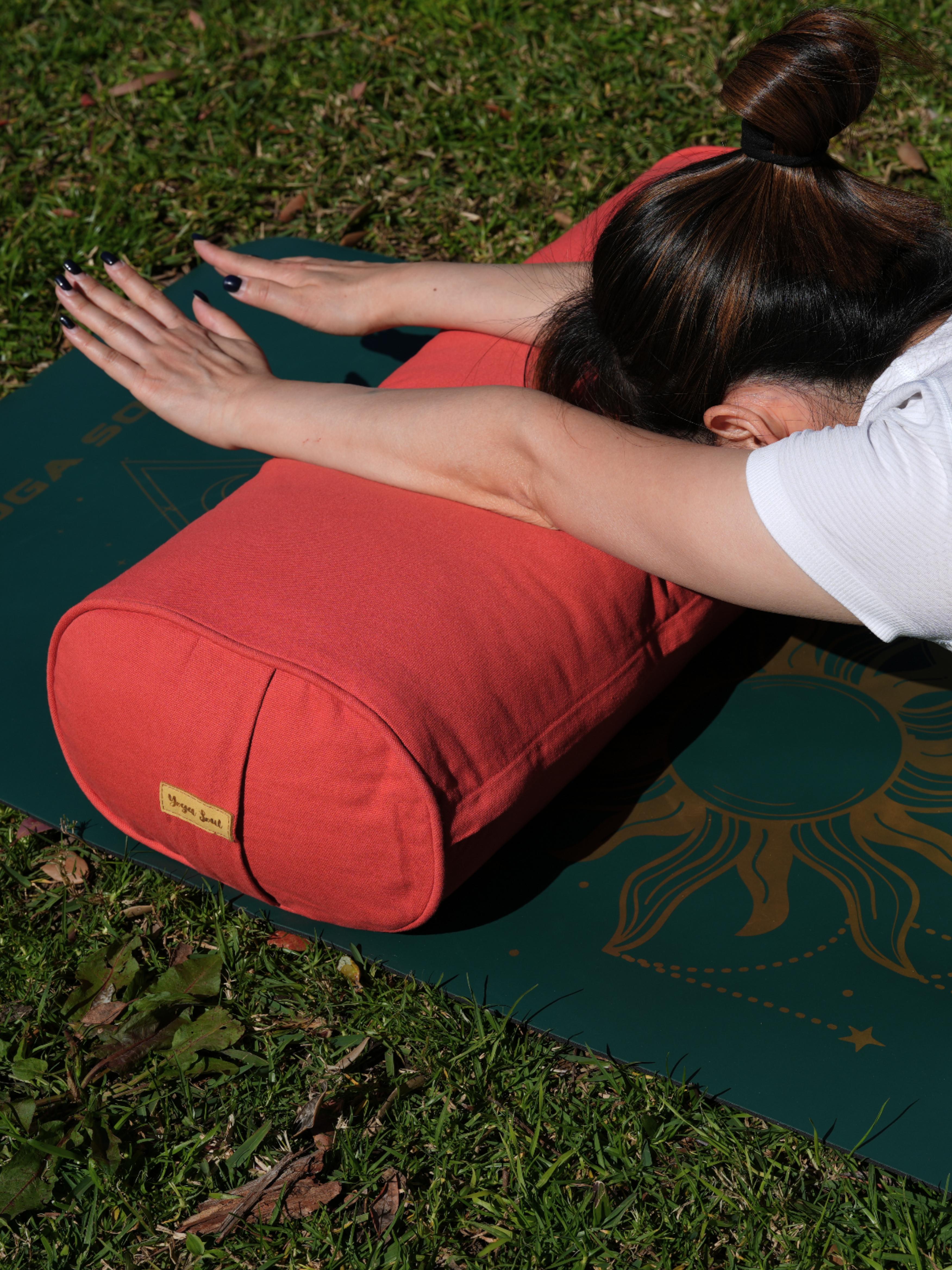 Oval Yoga Bolster | Pure | Red Orange