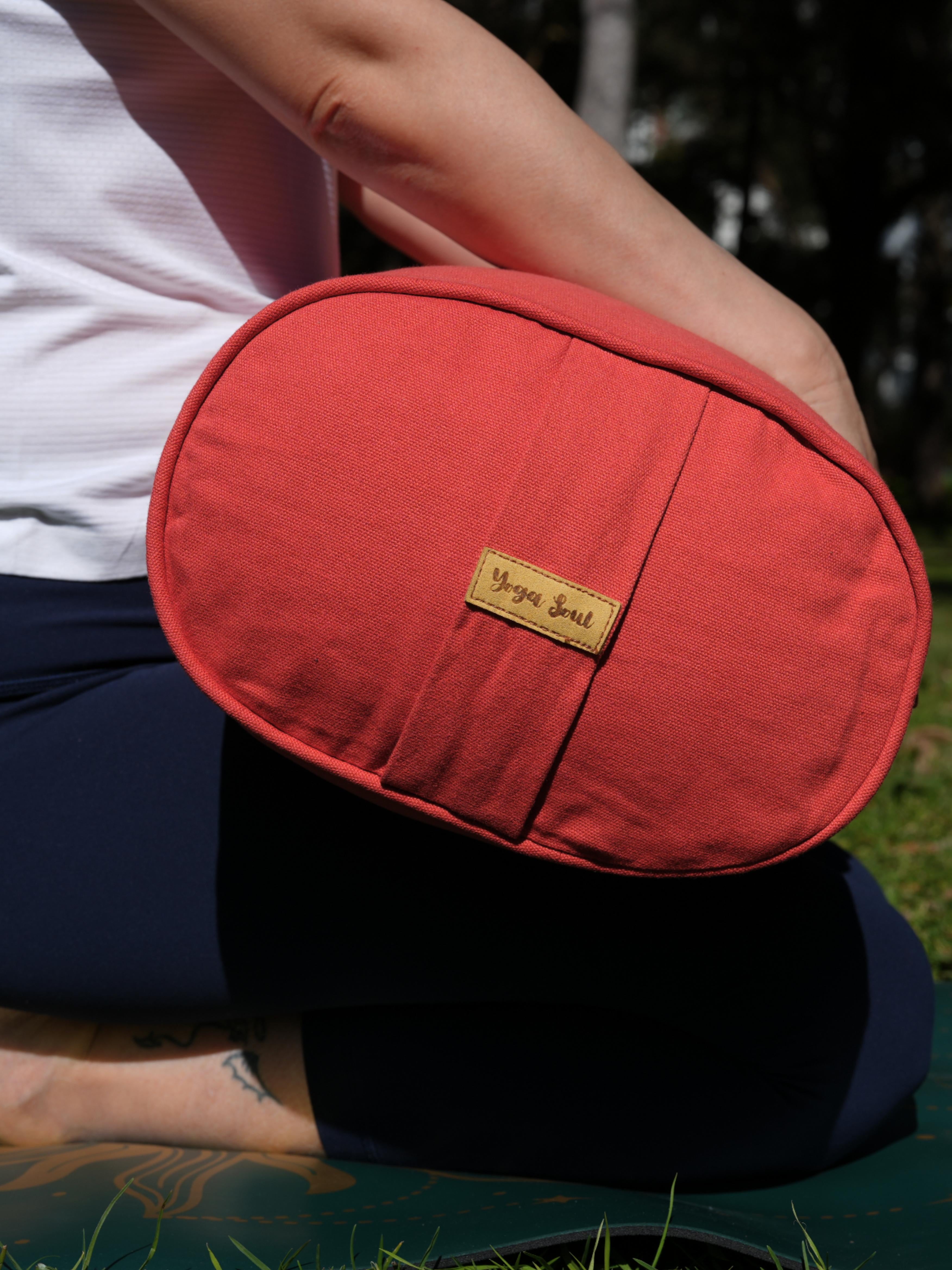 Oval Yoga Bolster | Pure | Red Orange