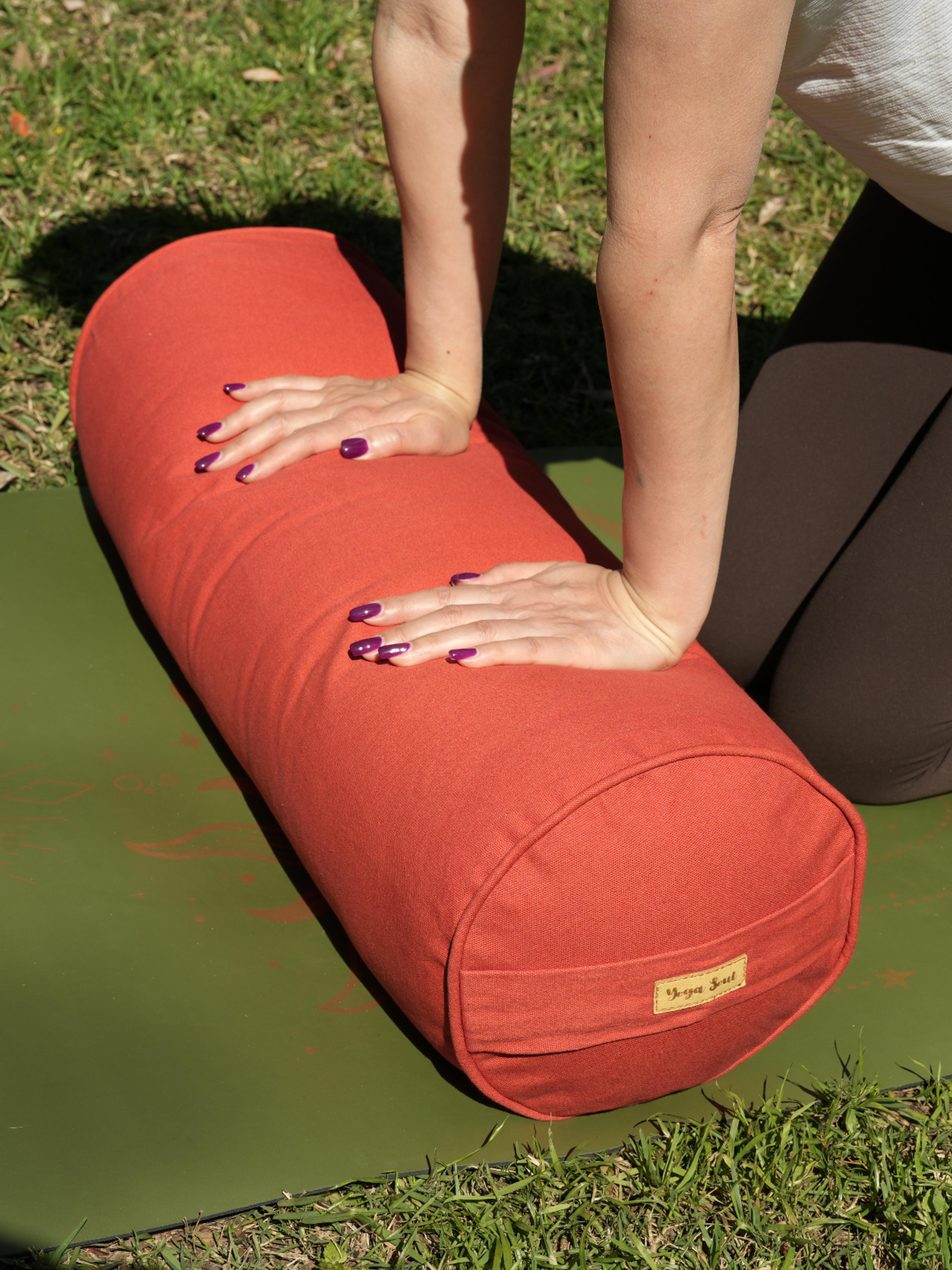 Round Yoga Bolster | Pure | Red Orange