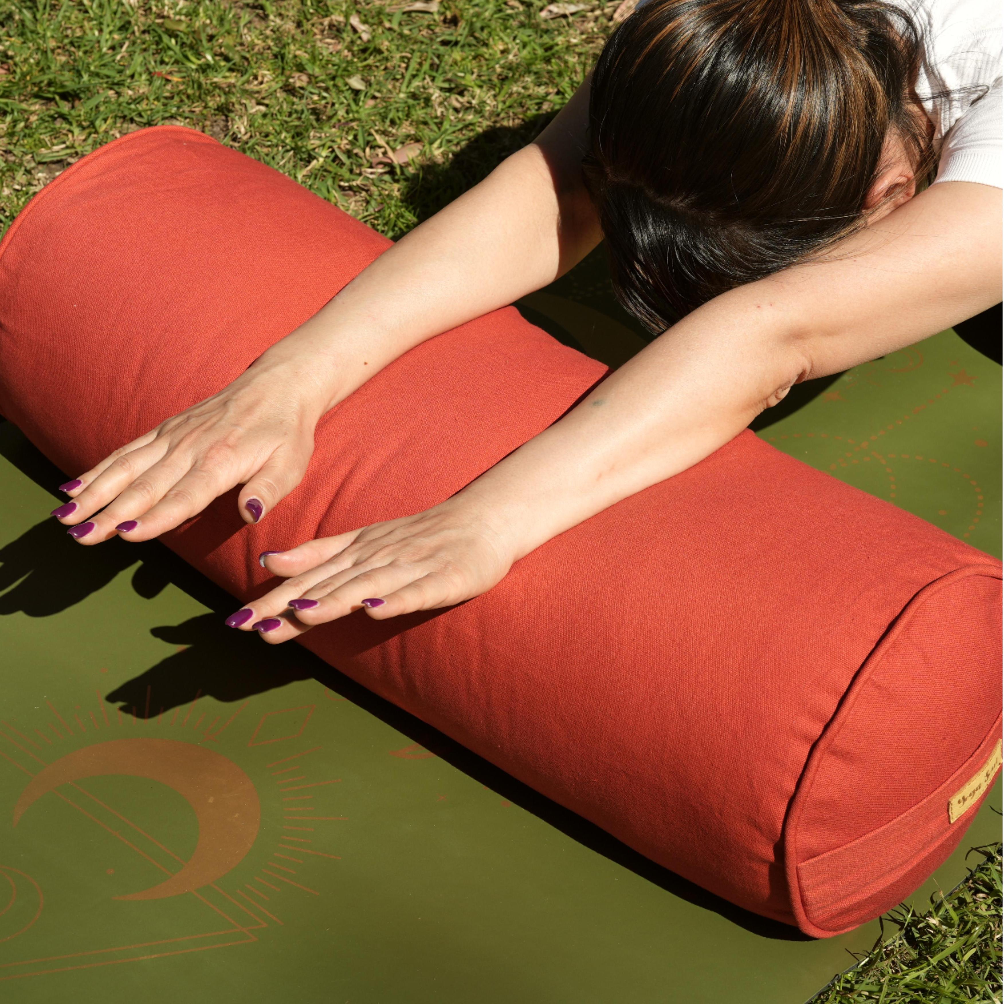 Round Yoga Bolster | Pure | Red Orange
