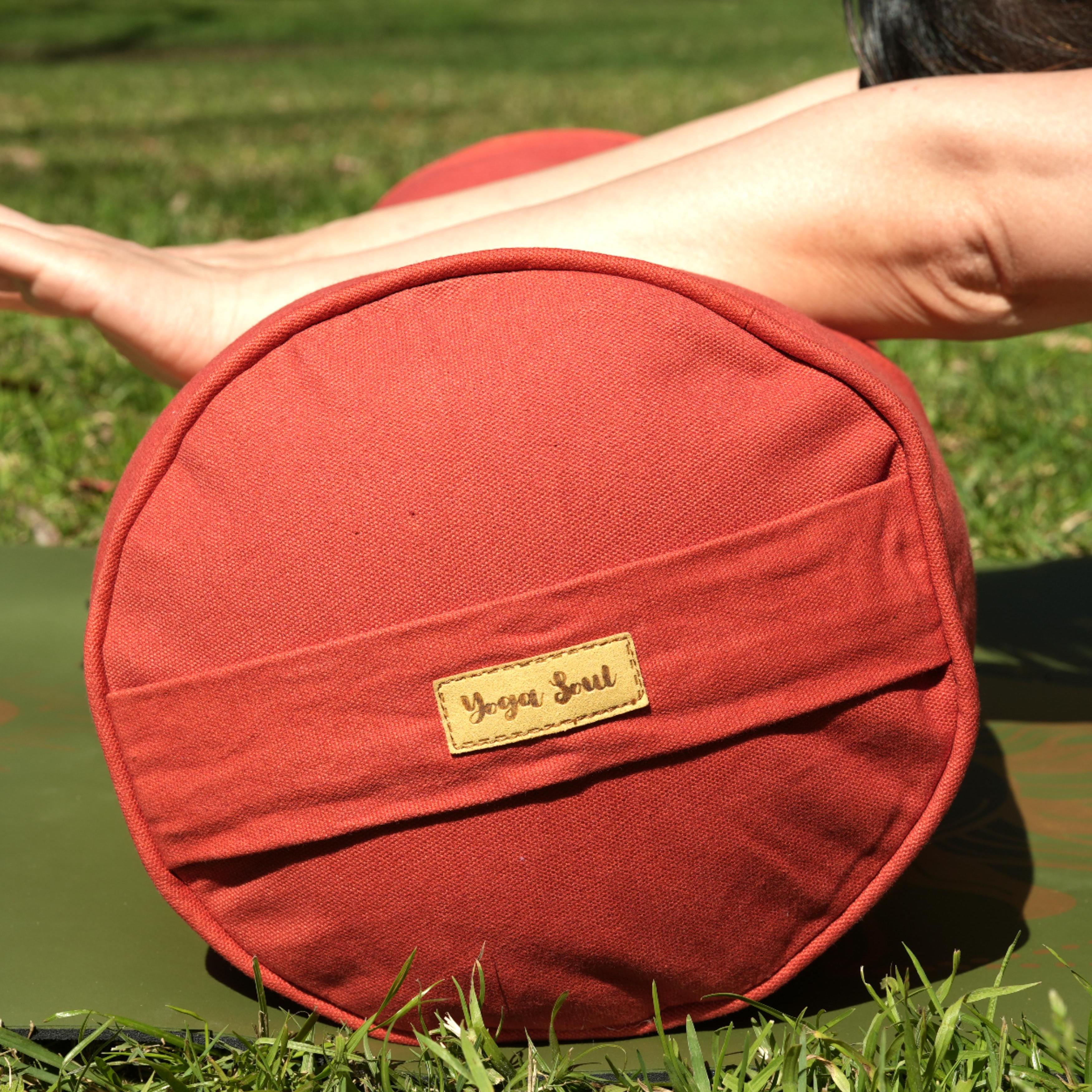 Round Yoga Bolster | Pure | Red Orange