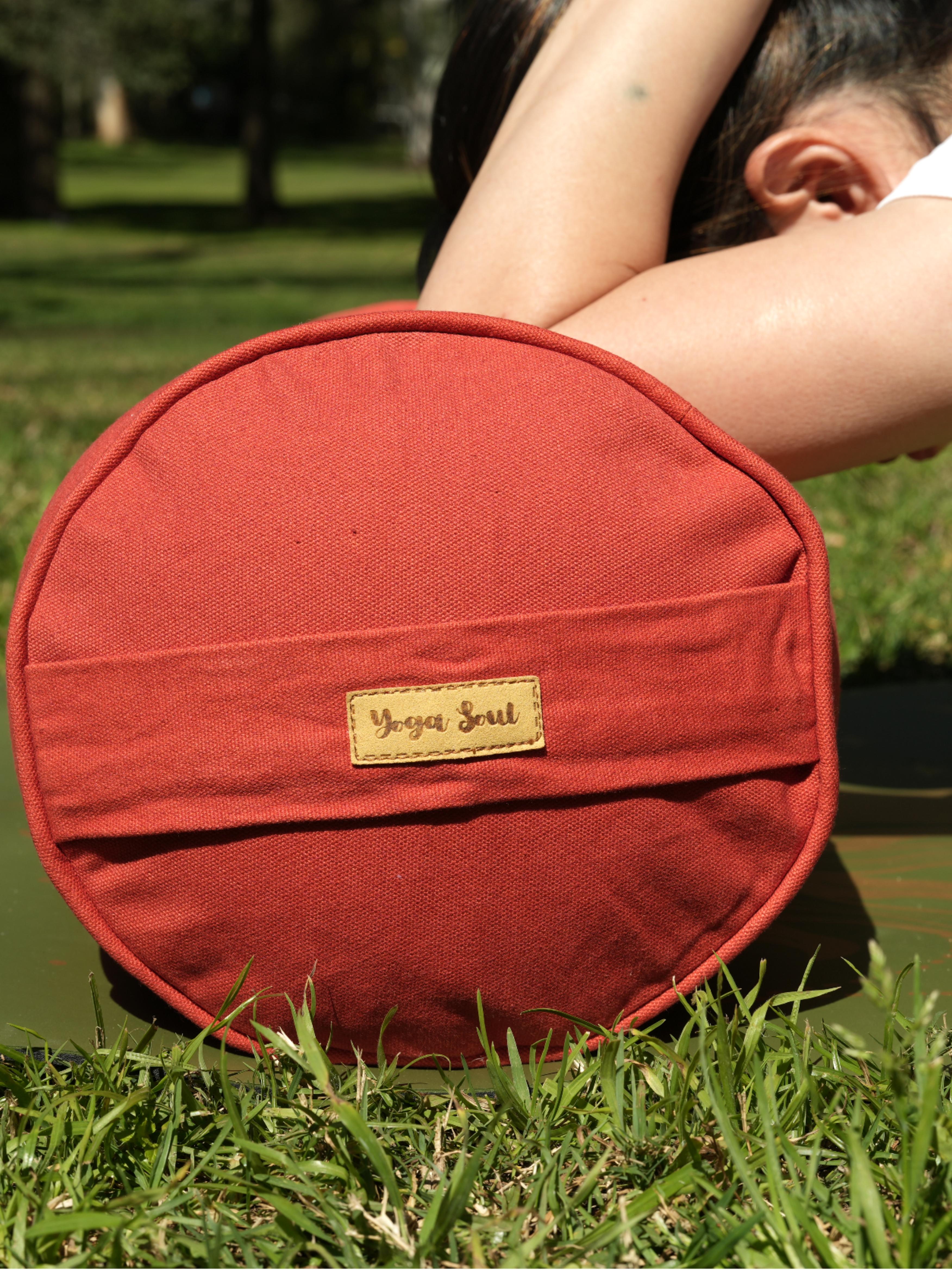 Round Yoga Bolster | Pure | Red Orange