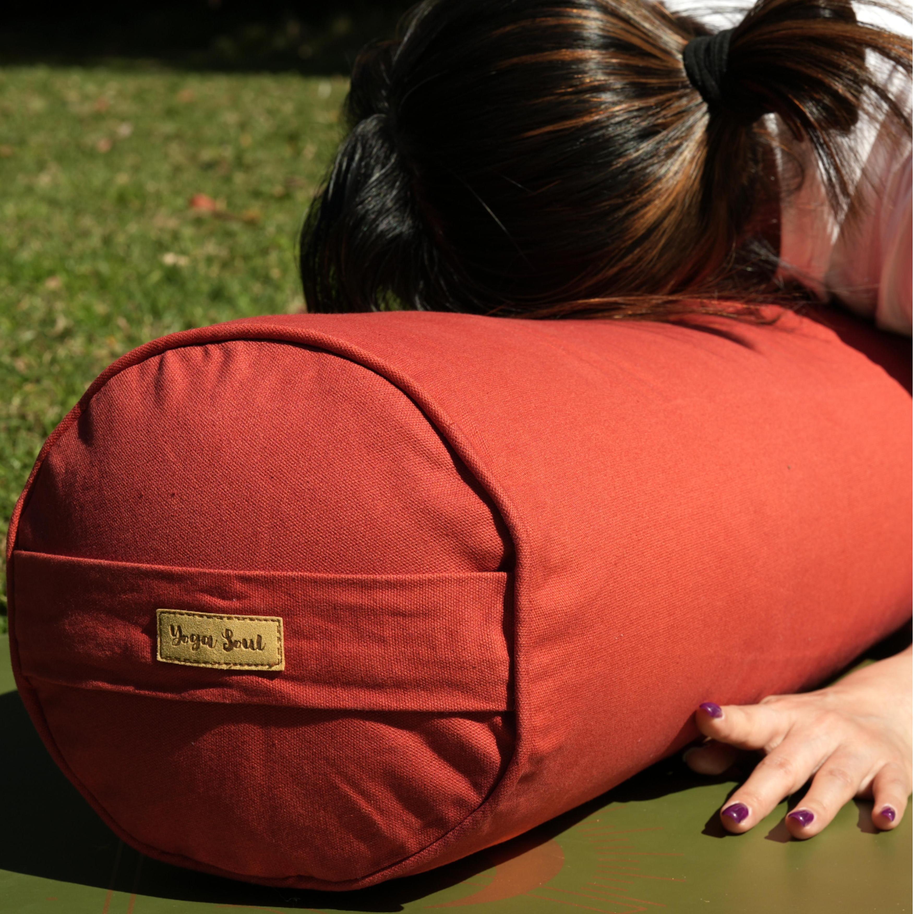 Round Yoga Bolster | Pure | Red Orange