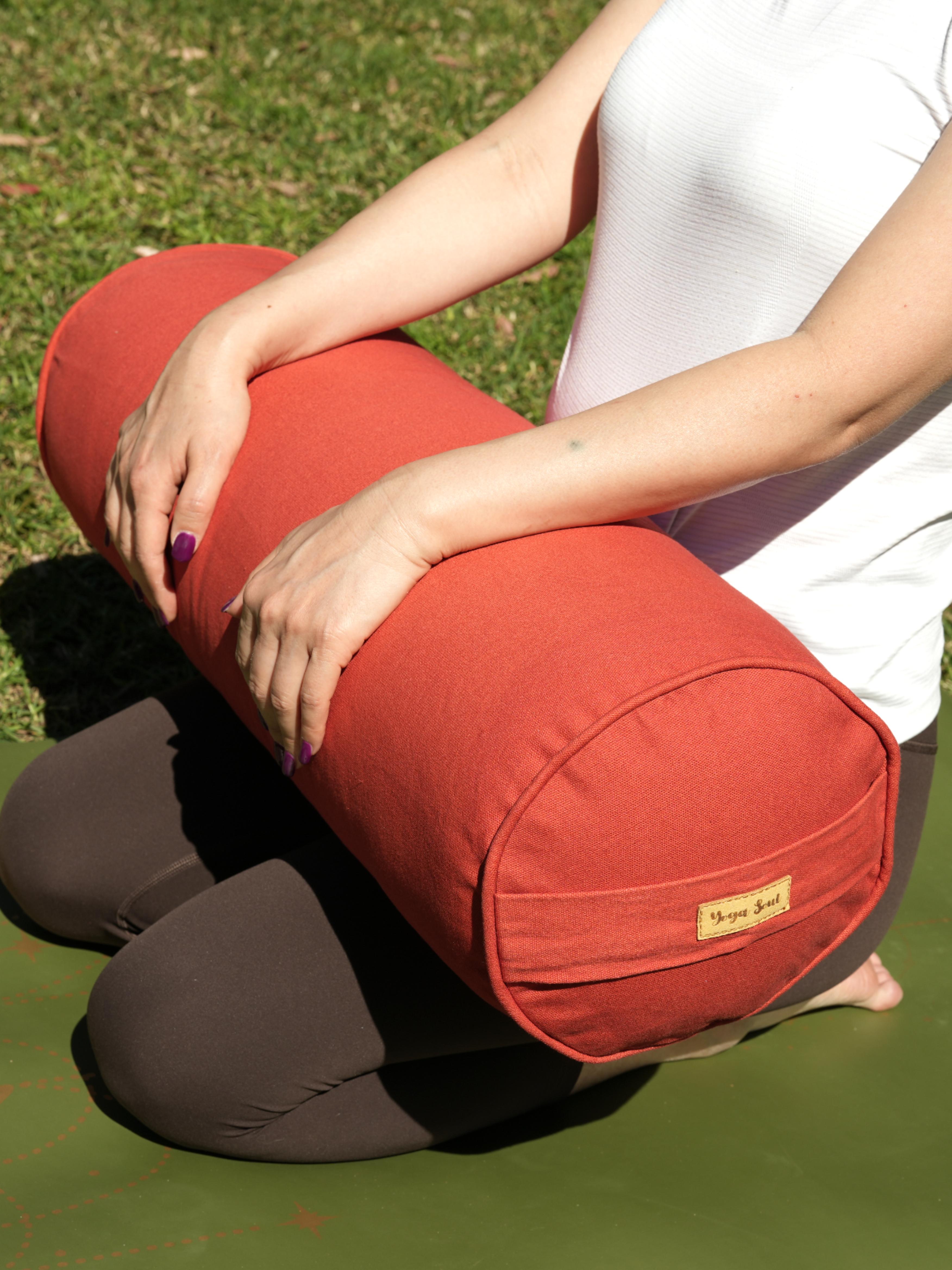 Round Yoga Bolster | Pure | Red Orange