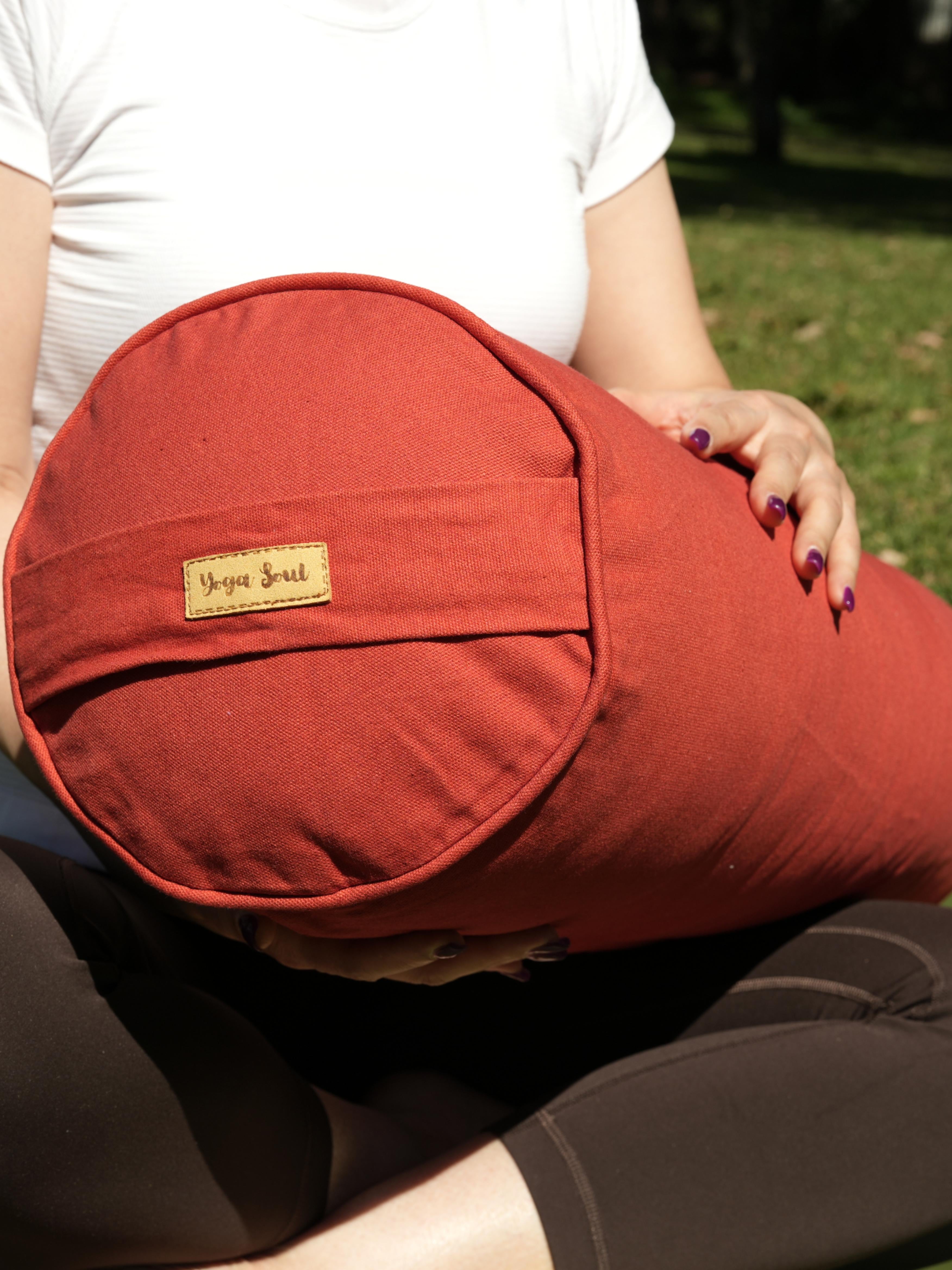 Round Yoga Bolster | Pure | Red Orange