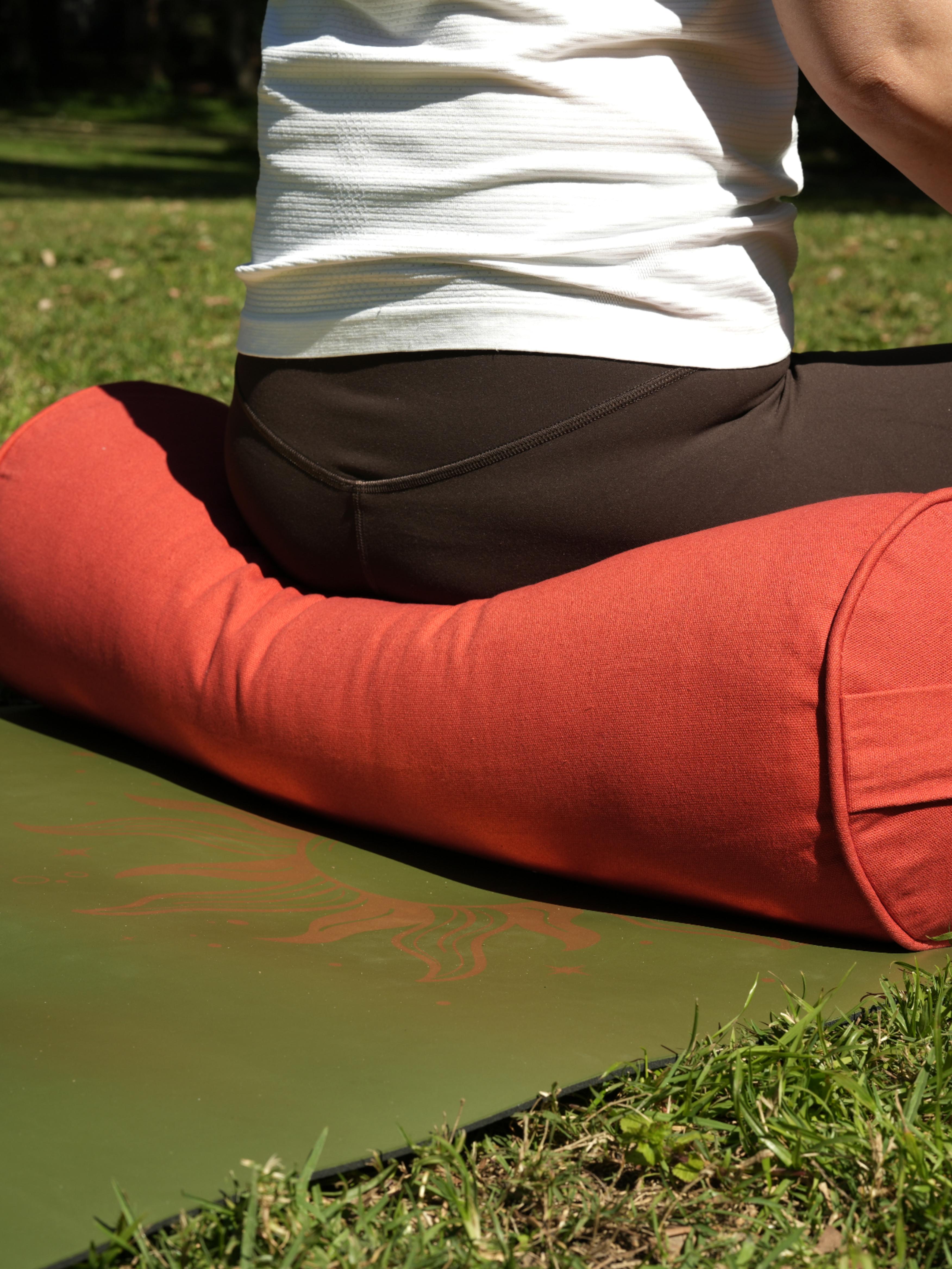 Round Yoga Bolster | Pure | Red Orange
