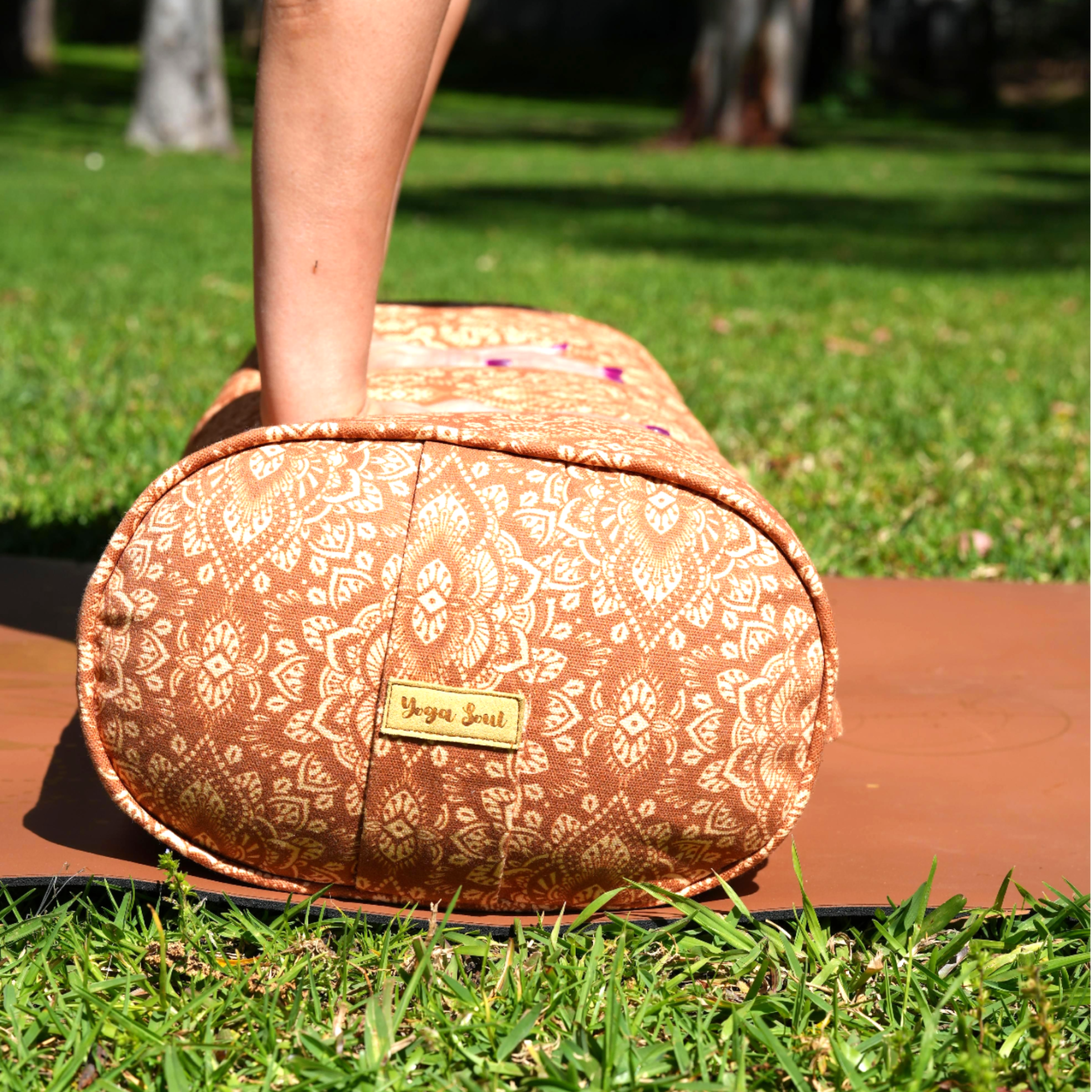 Oval Yoga Bolster | Mandala | Caramel