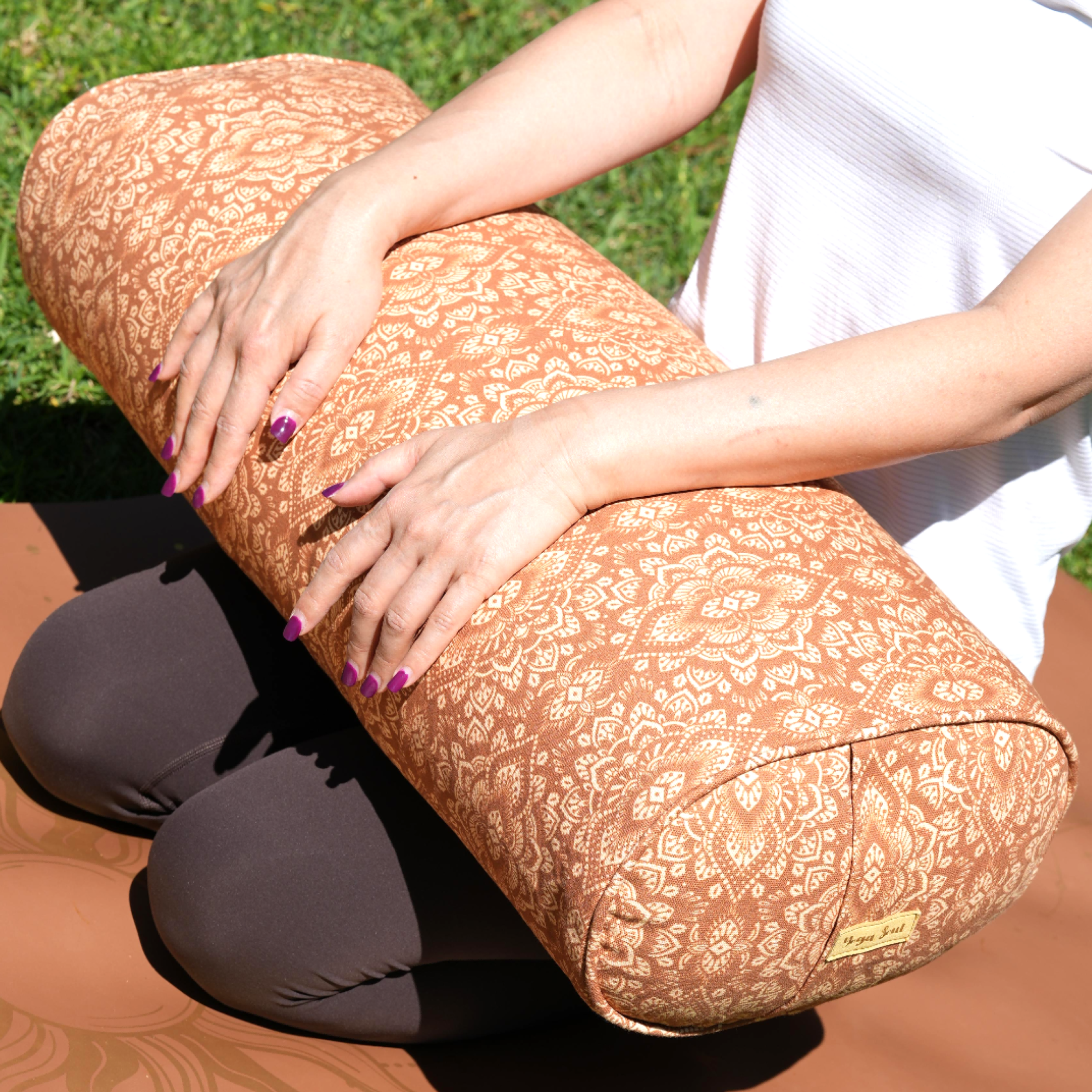 Oval Yoga Bolster | Mandala | Caramel