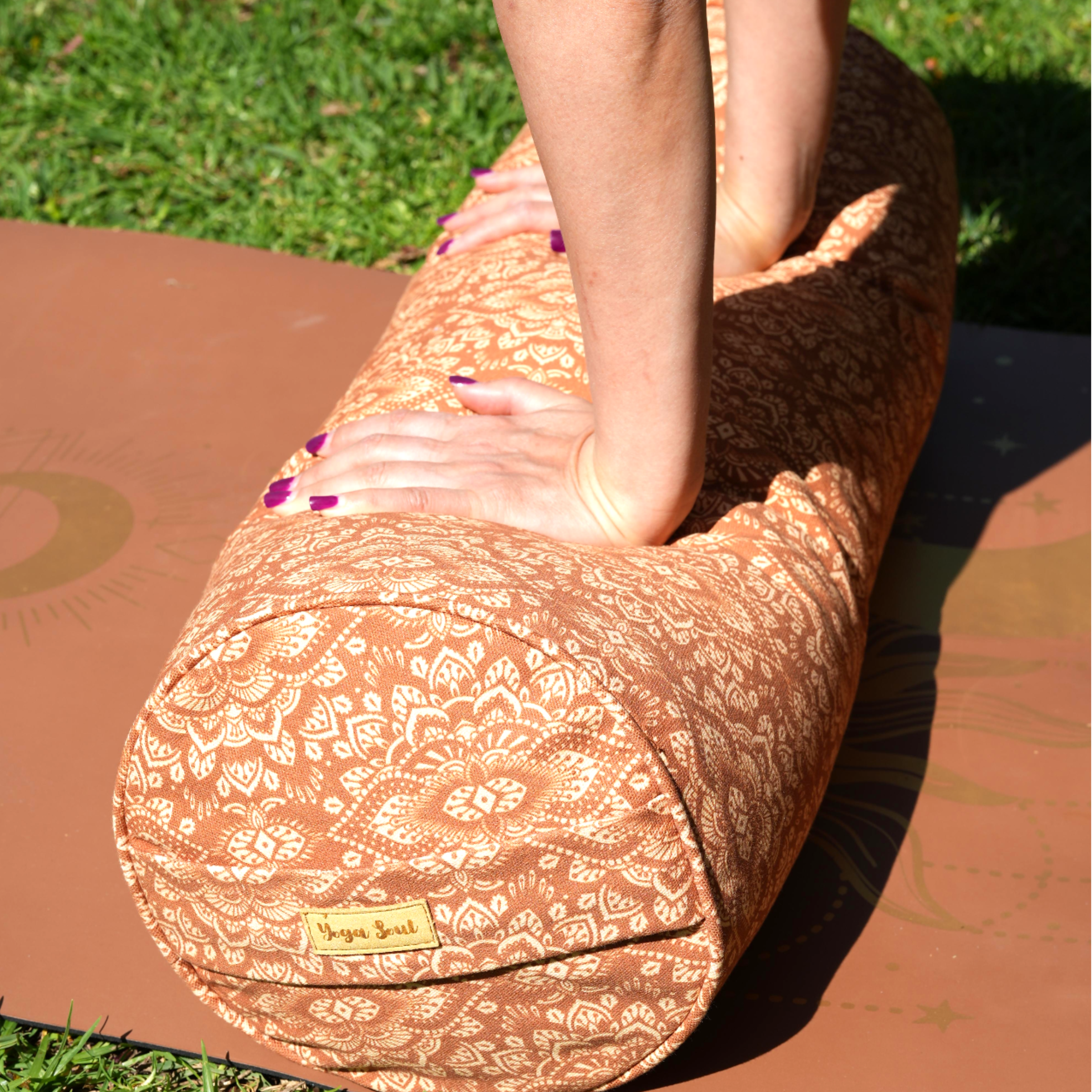 Round Yoga Bolster | Mandala | Caramel