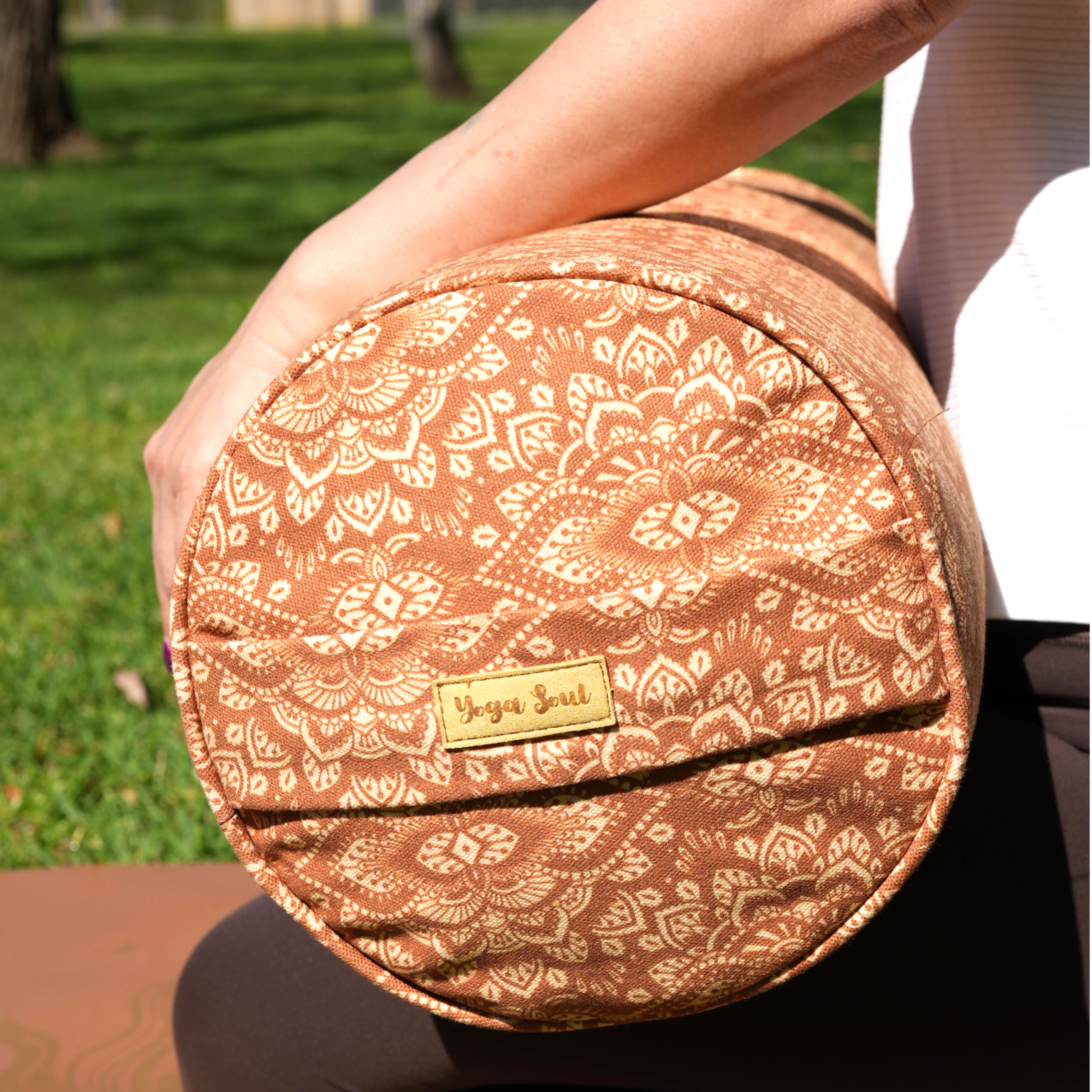 Round Yoga Bolster | Mandala | Caramel