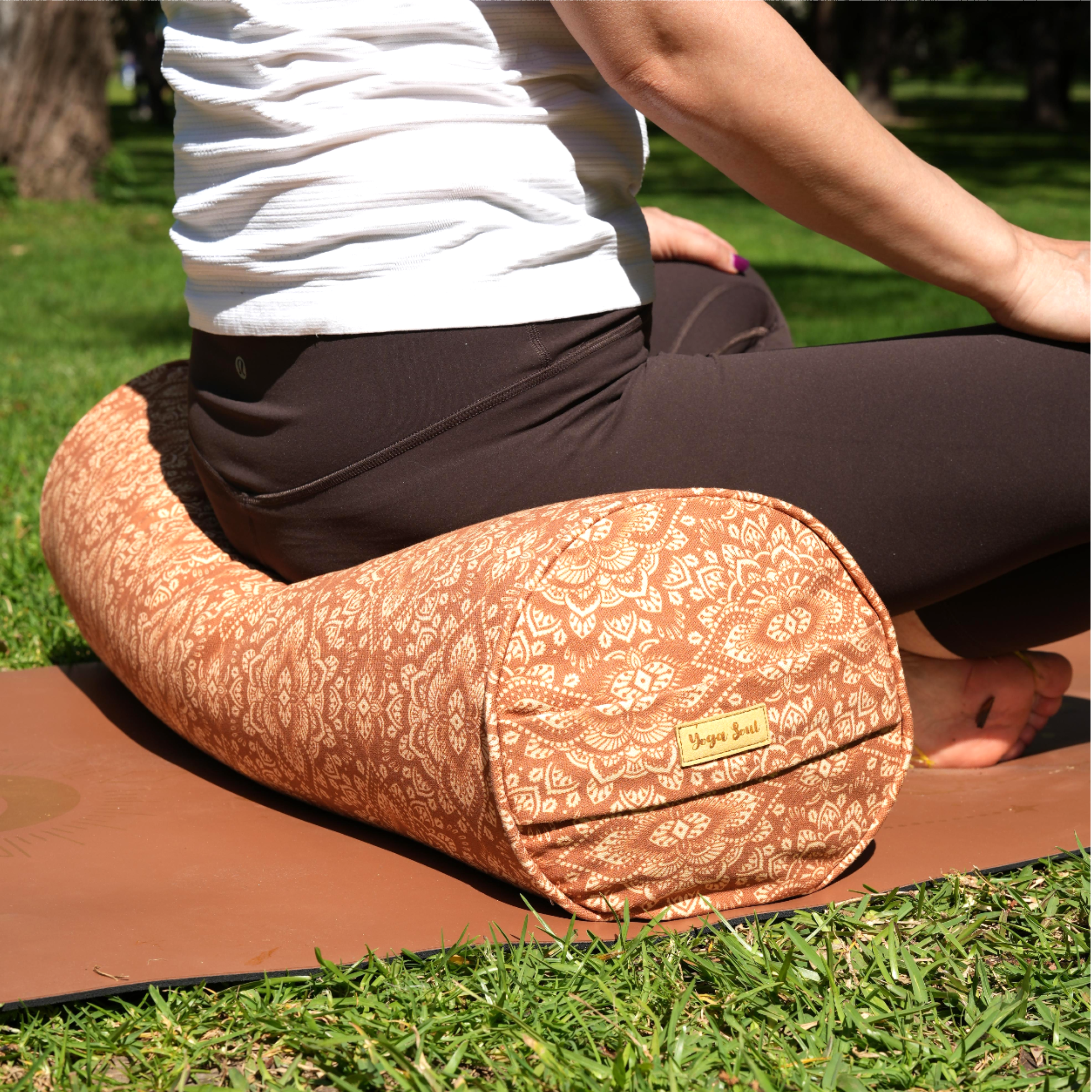 Round Yoga Bolster | Mandala | Caramel