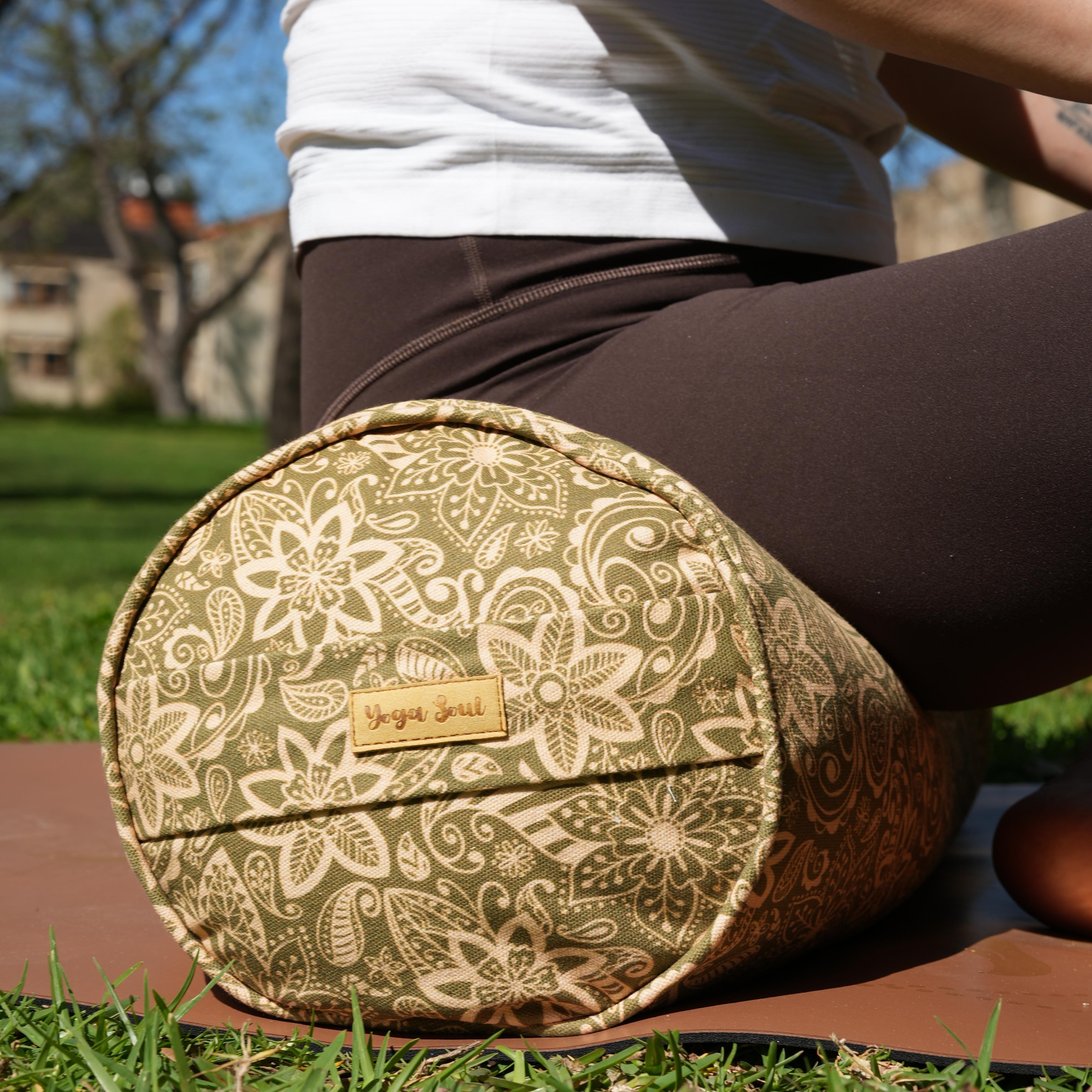Round Yoga Bolster | StarFlower | Olive