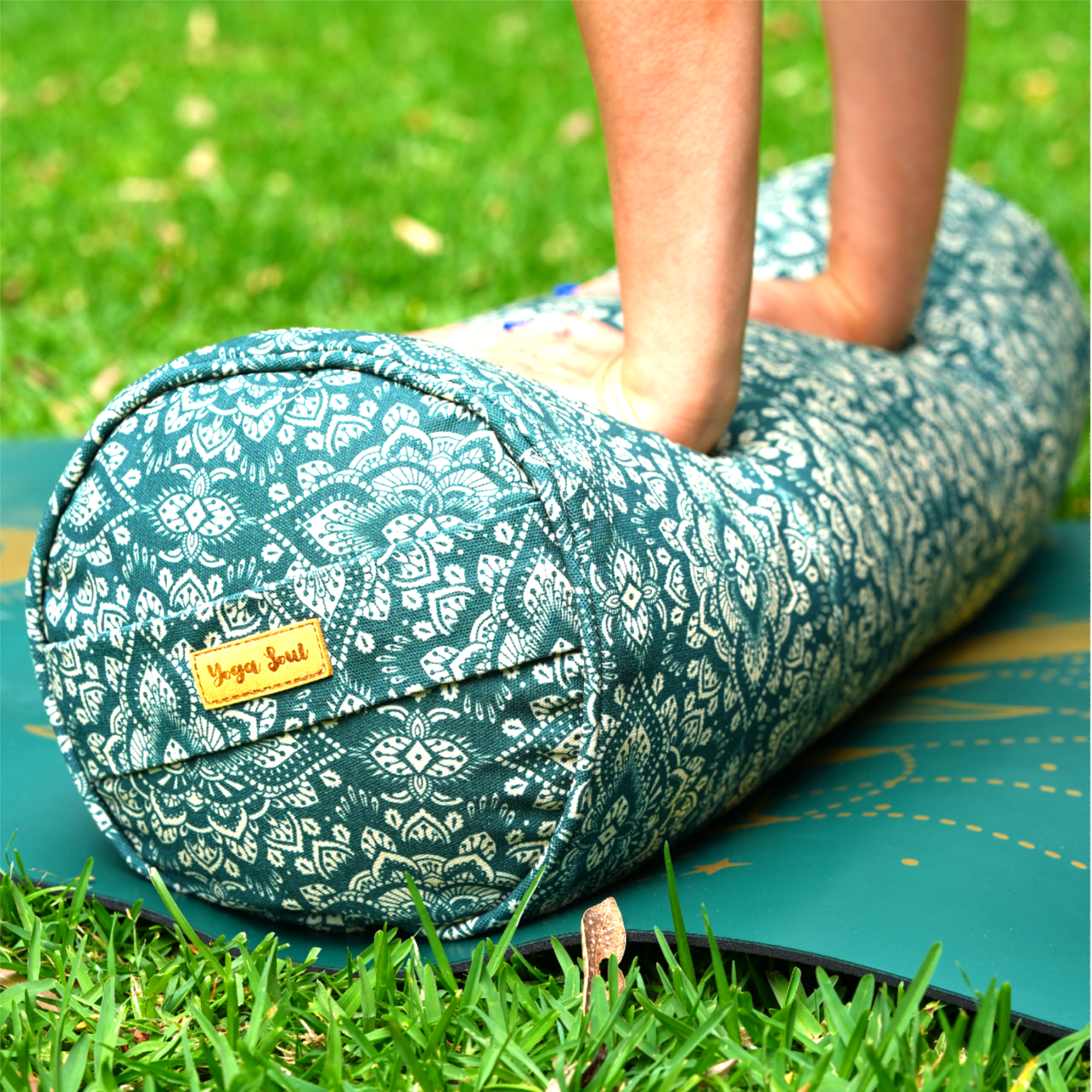 Round Yoga Bolster | Mandala | Trekking Green