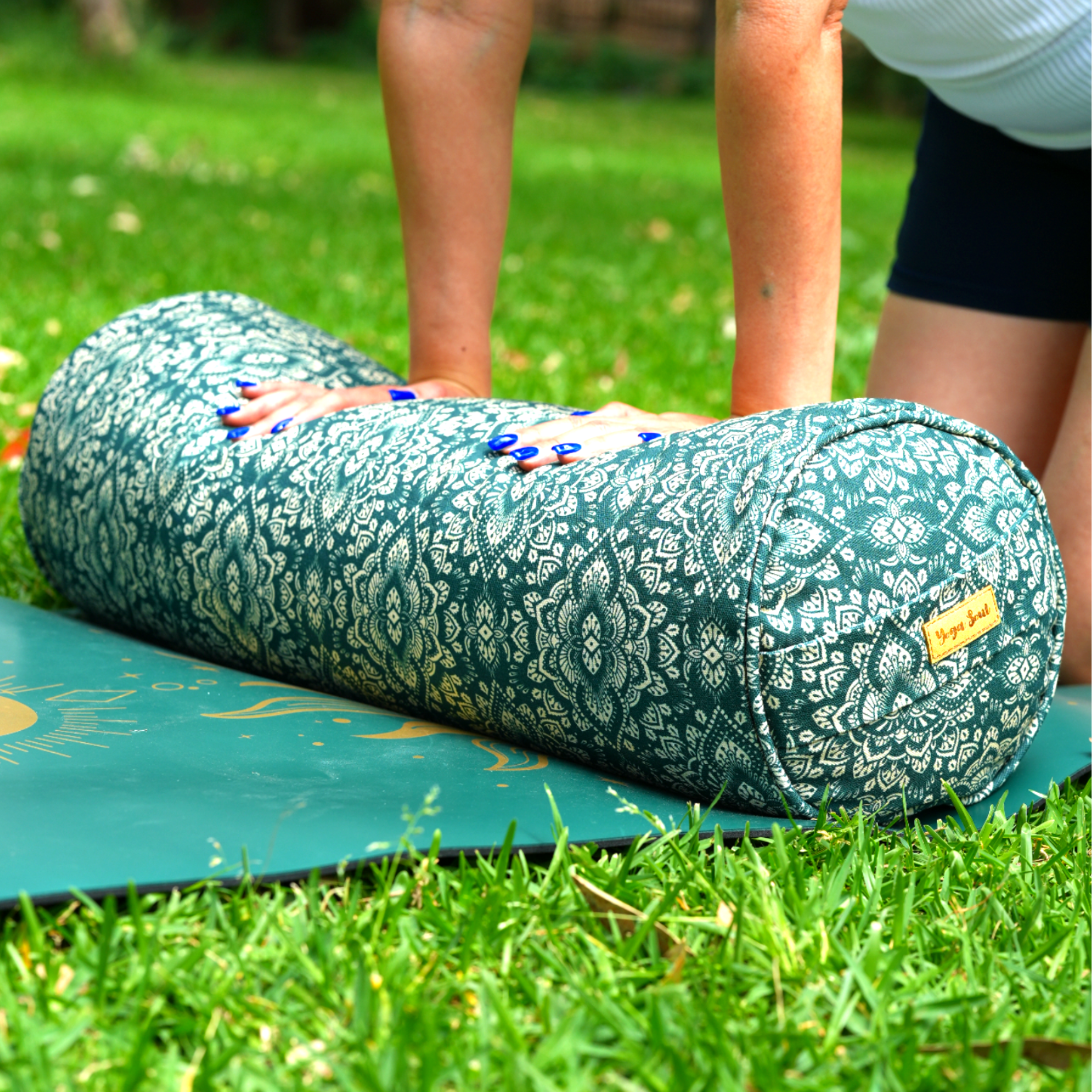 Round Yoga Bolster | Mandala | Trekking Green
