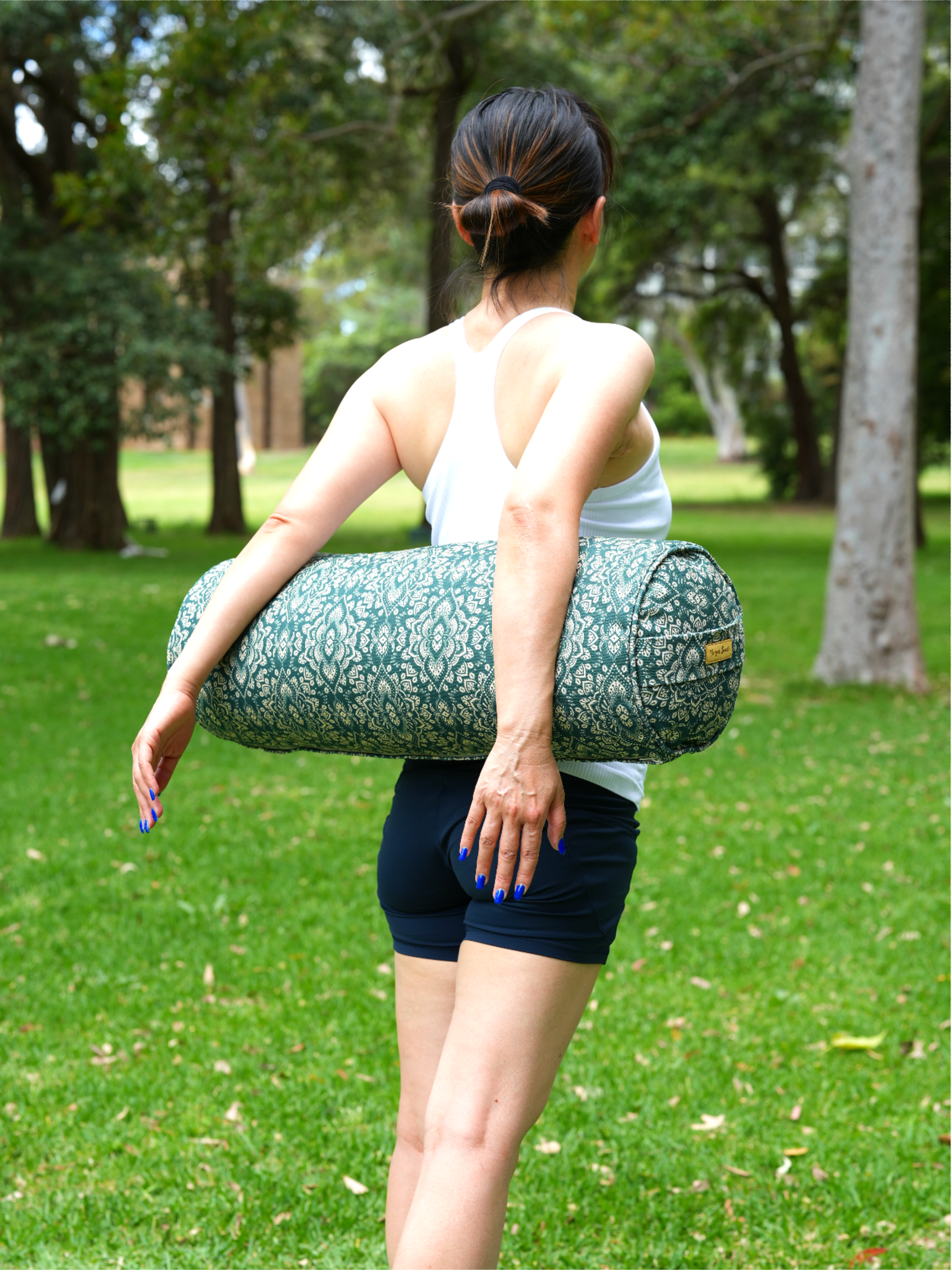 Round Yoga Bolster | Mandala | Trekking Green