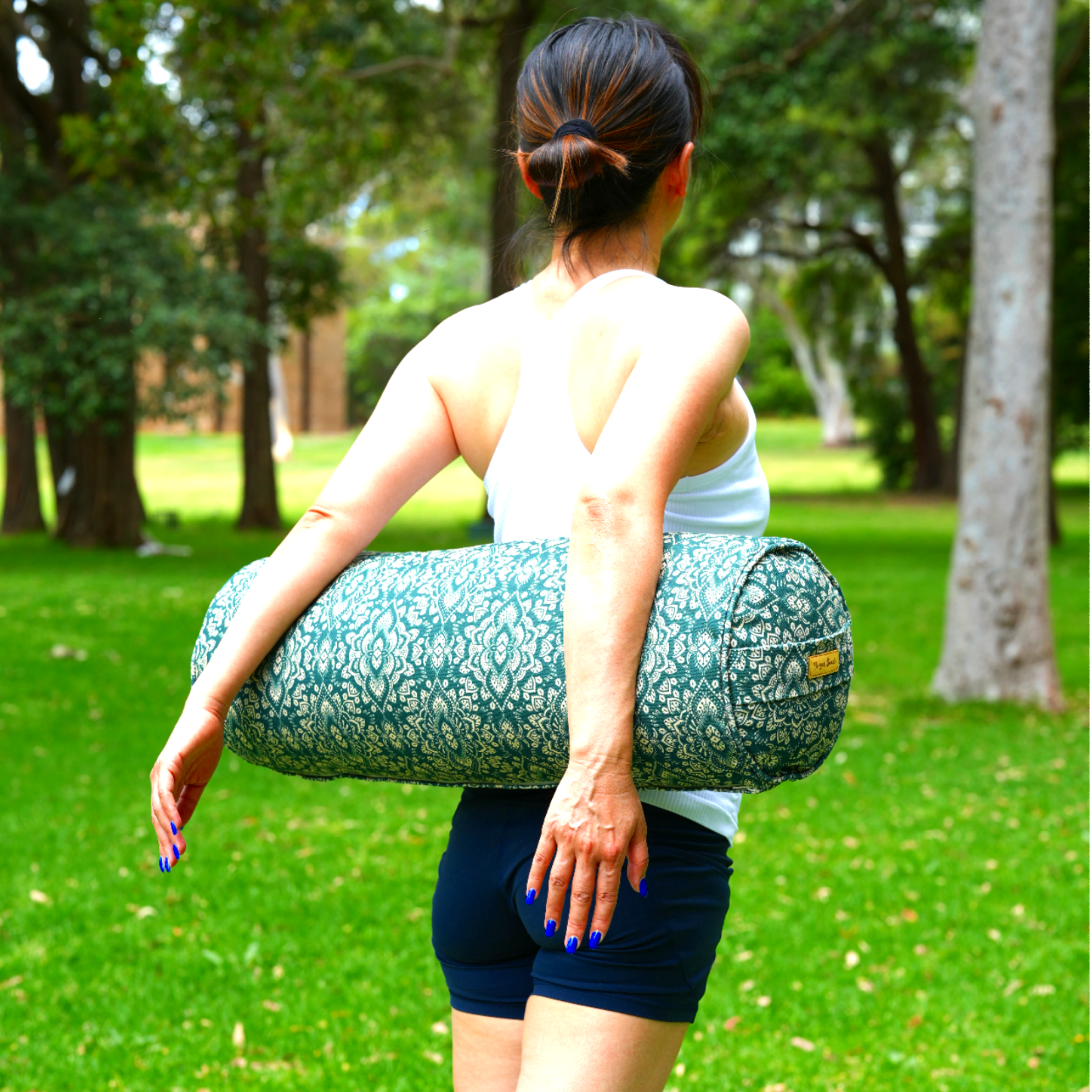 Round Yoga Bolster | Mandala | Trekking Green