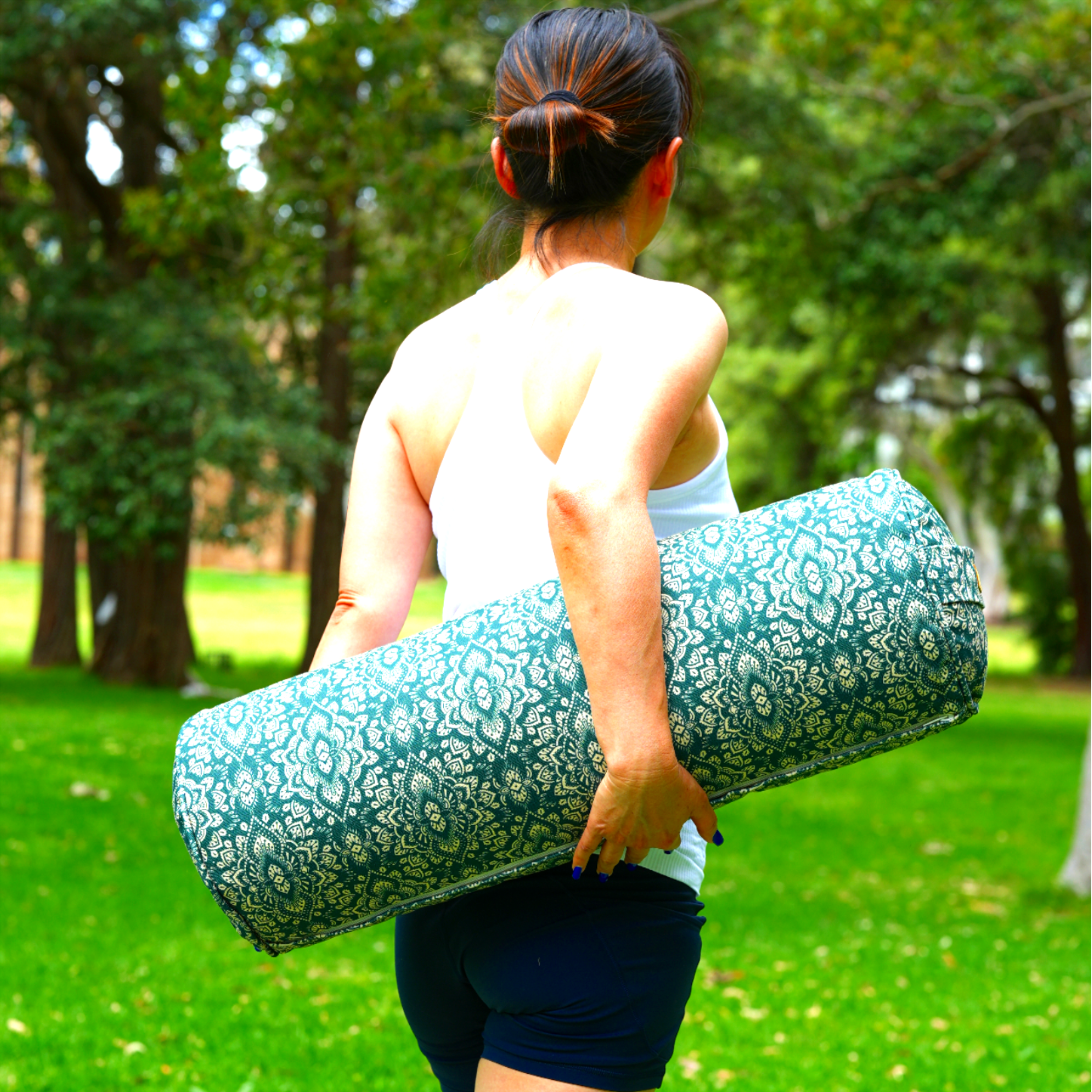 Round Yoga Bolster | Mandala | Trekking Green