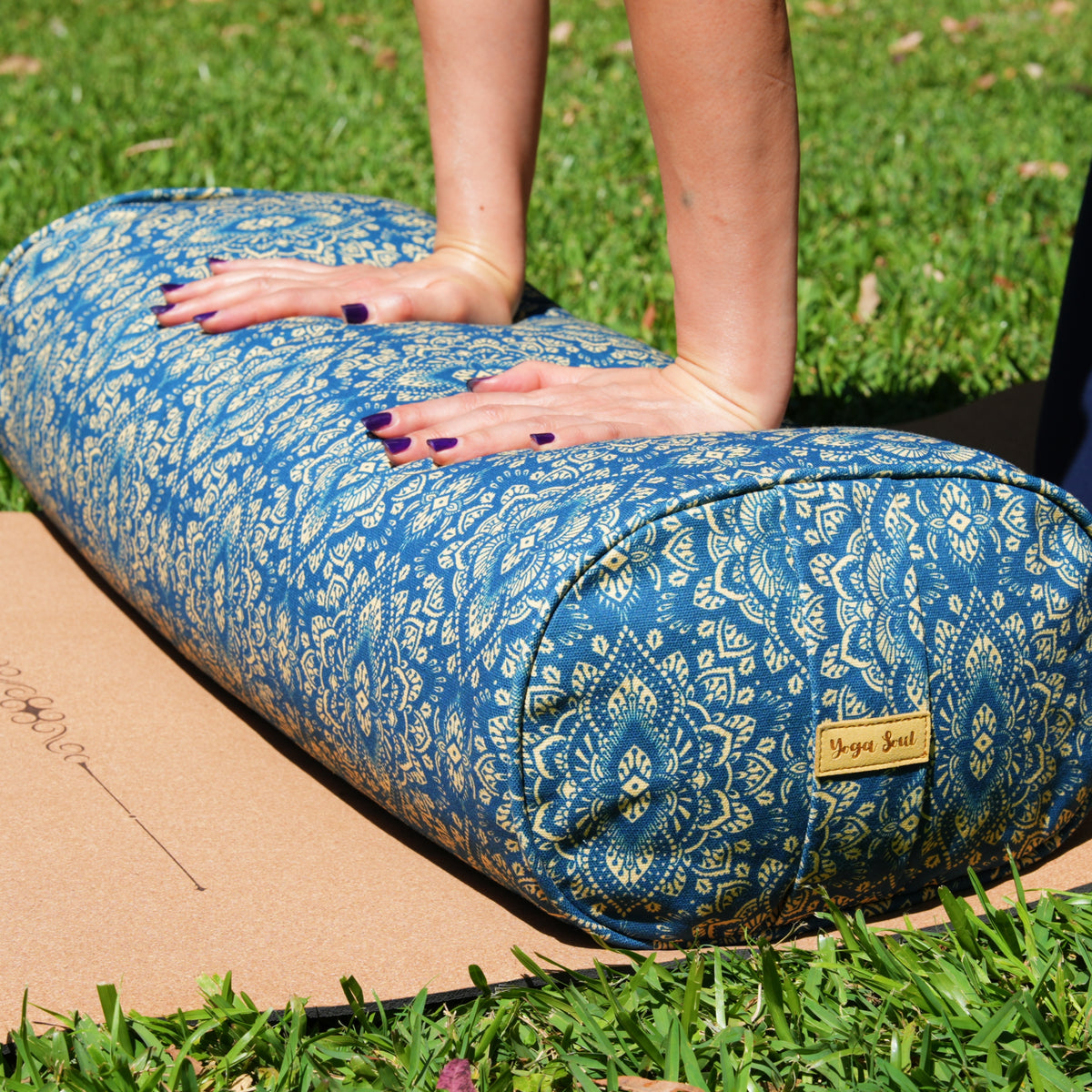 Oval Yoga Bolster | Mandala | Marine Navy