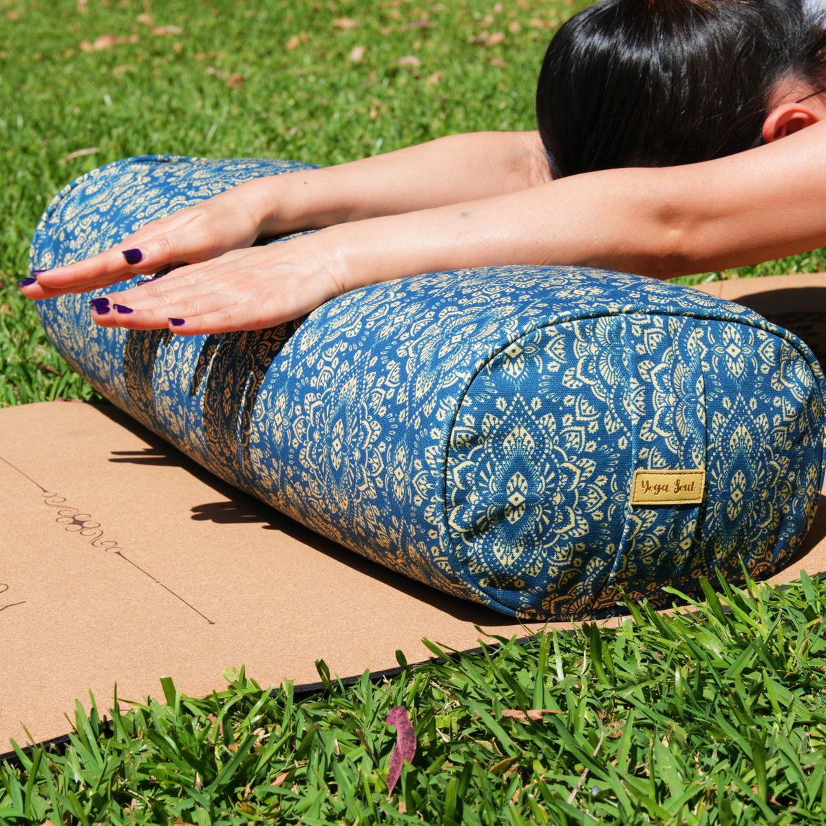 Oval Yoga Bolster | Mandala | Marine Navy