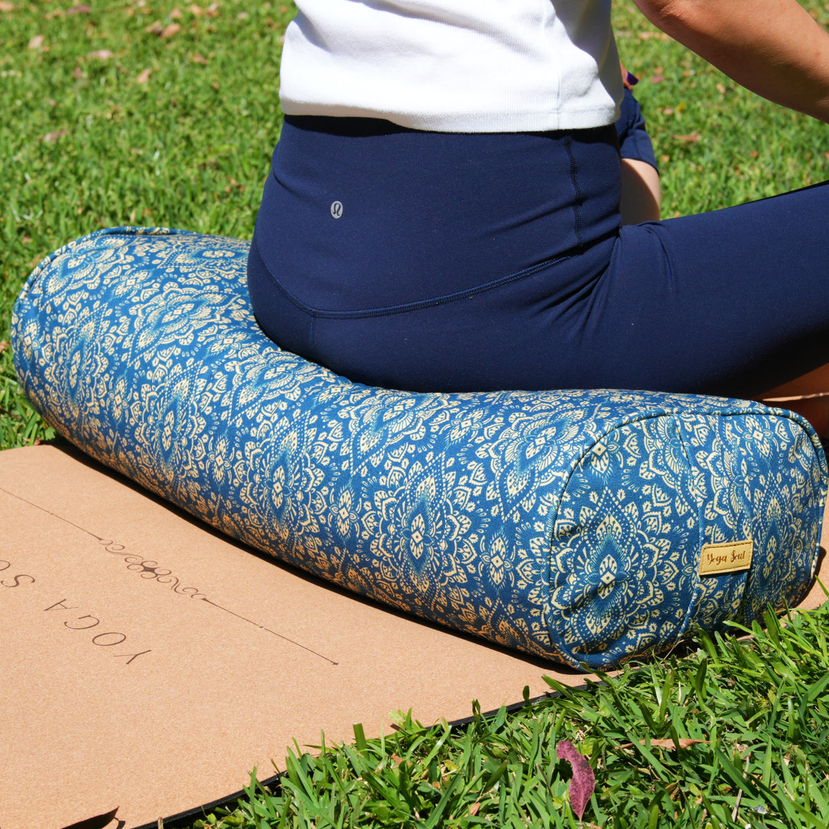 Oval Yoga Bolster | Mandala | Marine Navy