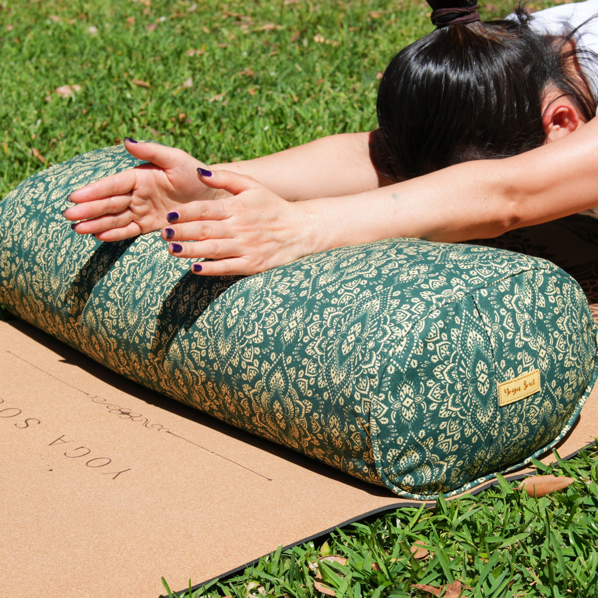 Oval Yoga Bolster | Mandala | Trekking Green