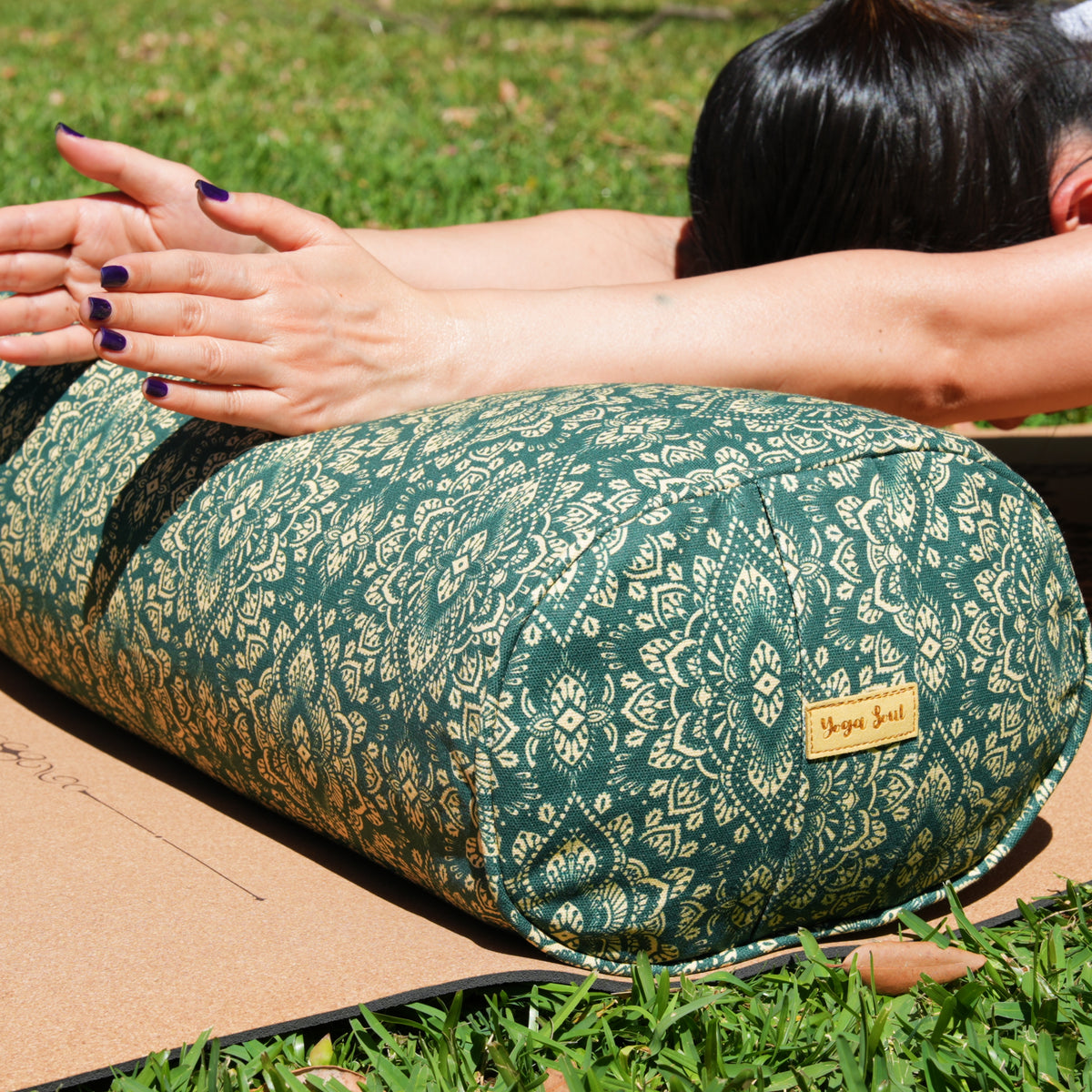 Oval Yoga Bolster | Mandala | Trekking Green