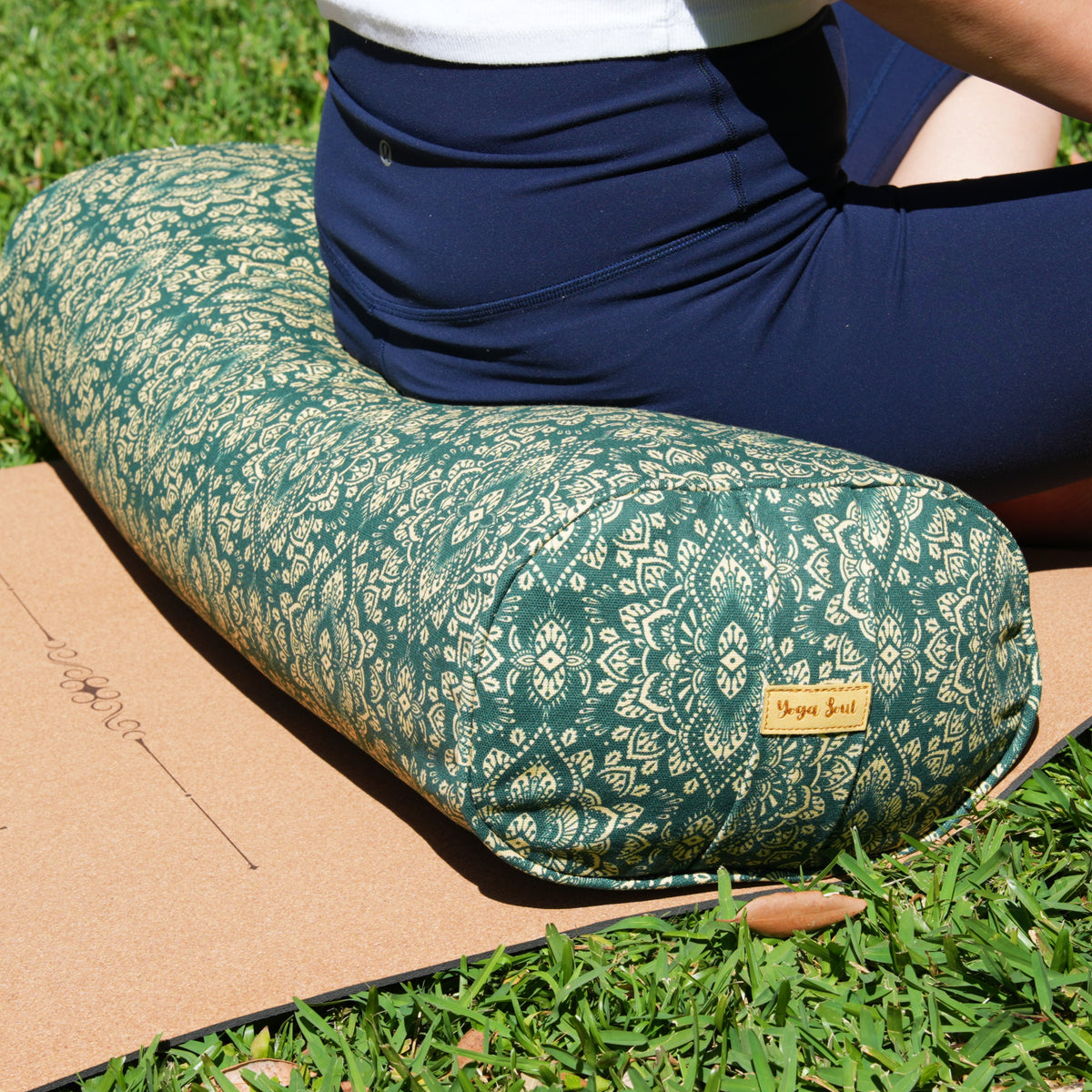 Oval Yoga Bolster | Mandala | Trekking Green