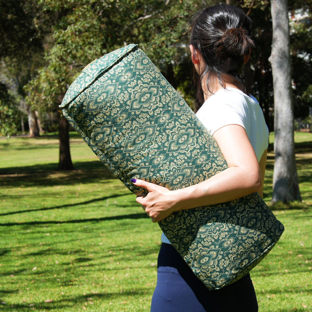 Oval Yoga Bolster | Mandala | Trekking Green