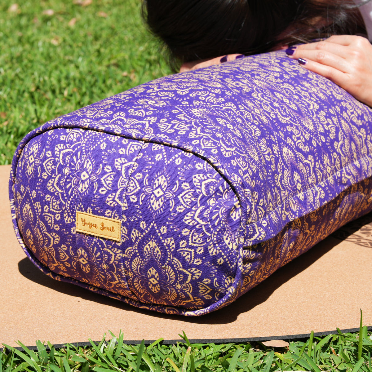 Oval Yoga Bolster | Mandala | Royal Purple
