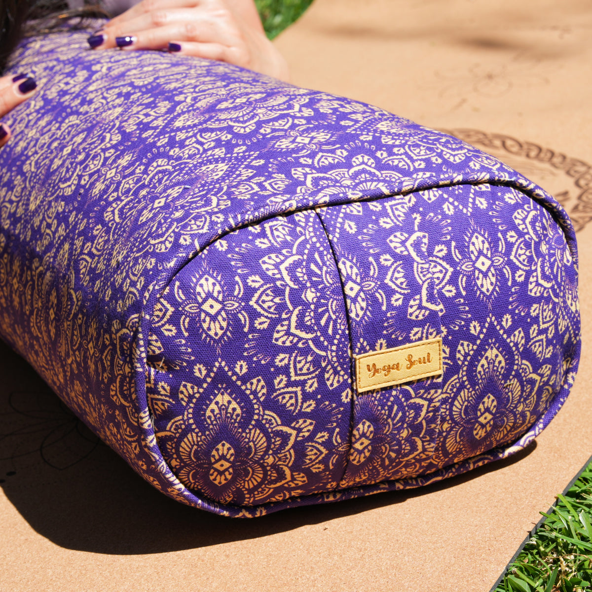 Oval Yoga Bolster | Mandala | Royal Purple