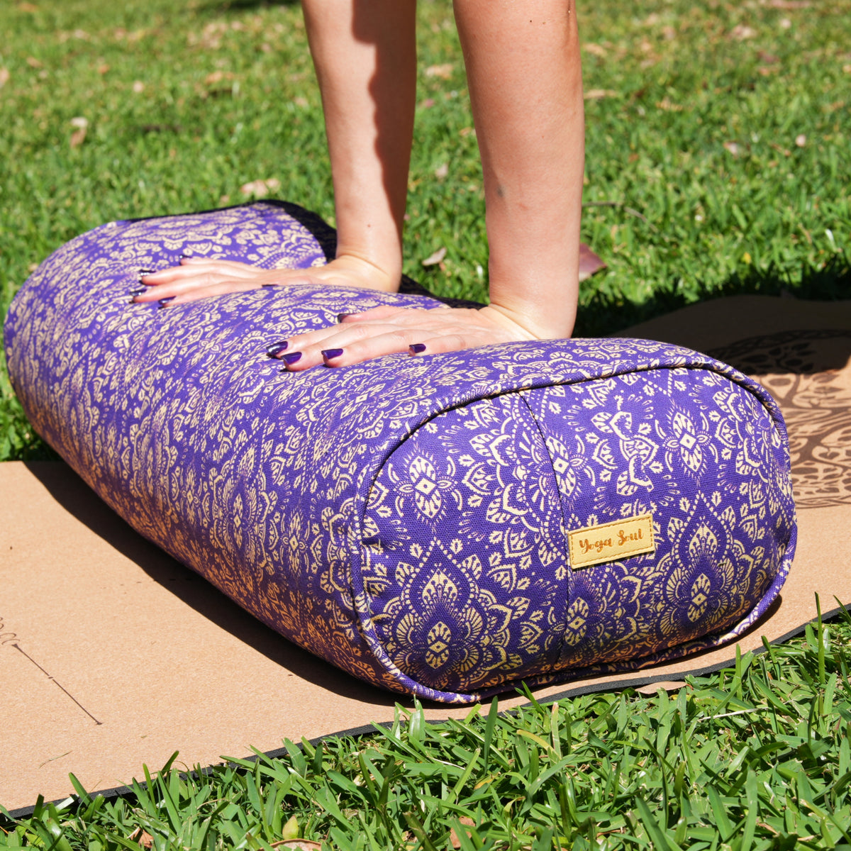 Oval Yoga Bolster | Mandala | Royal Purple