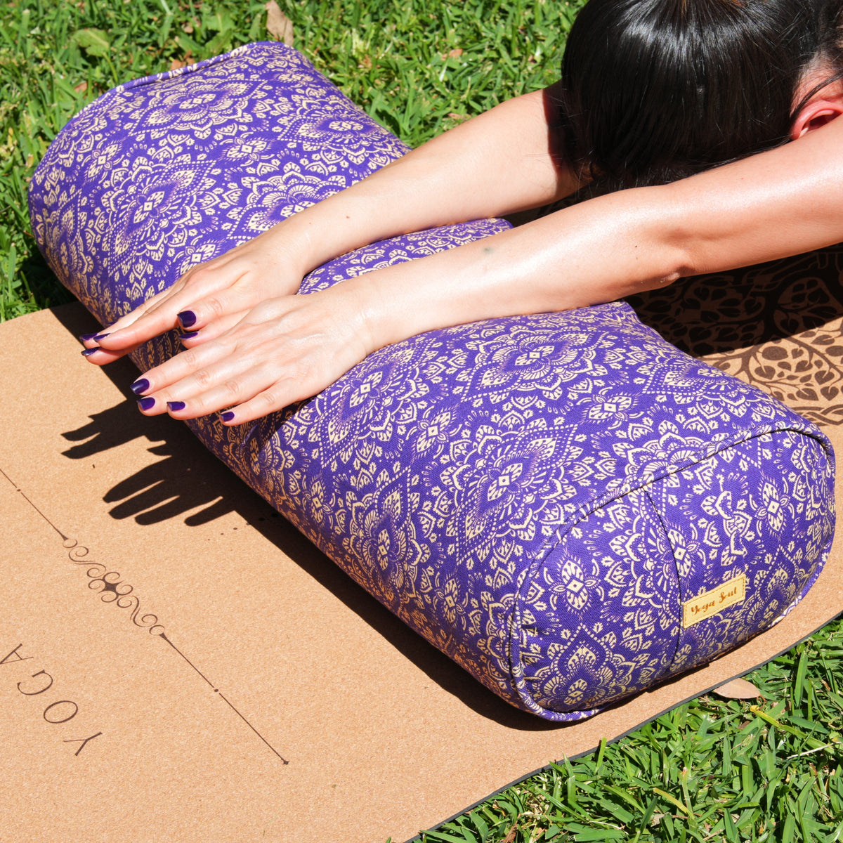 Oval Yoga Bolster | Mandala | Royal Purple